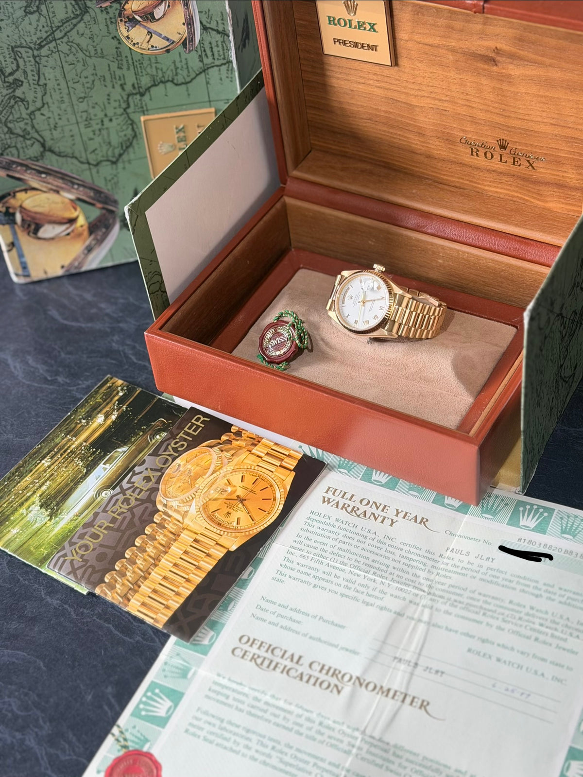 1987 Rolex Day-Date 36 | 18038 | White Roman Dial | Full Set