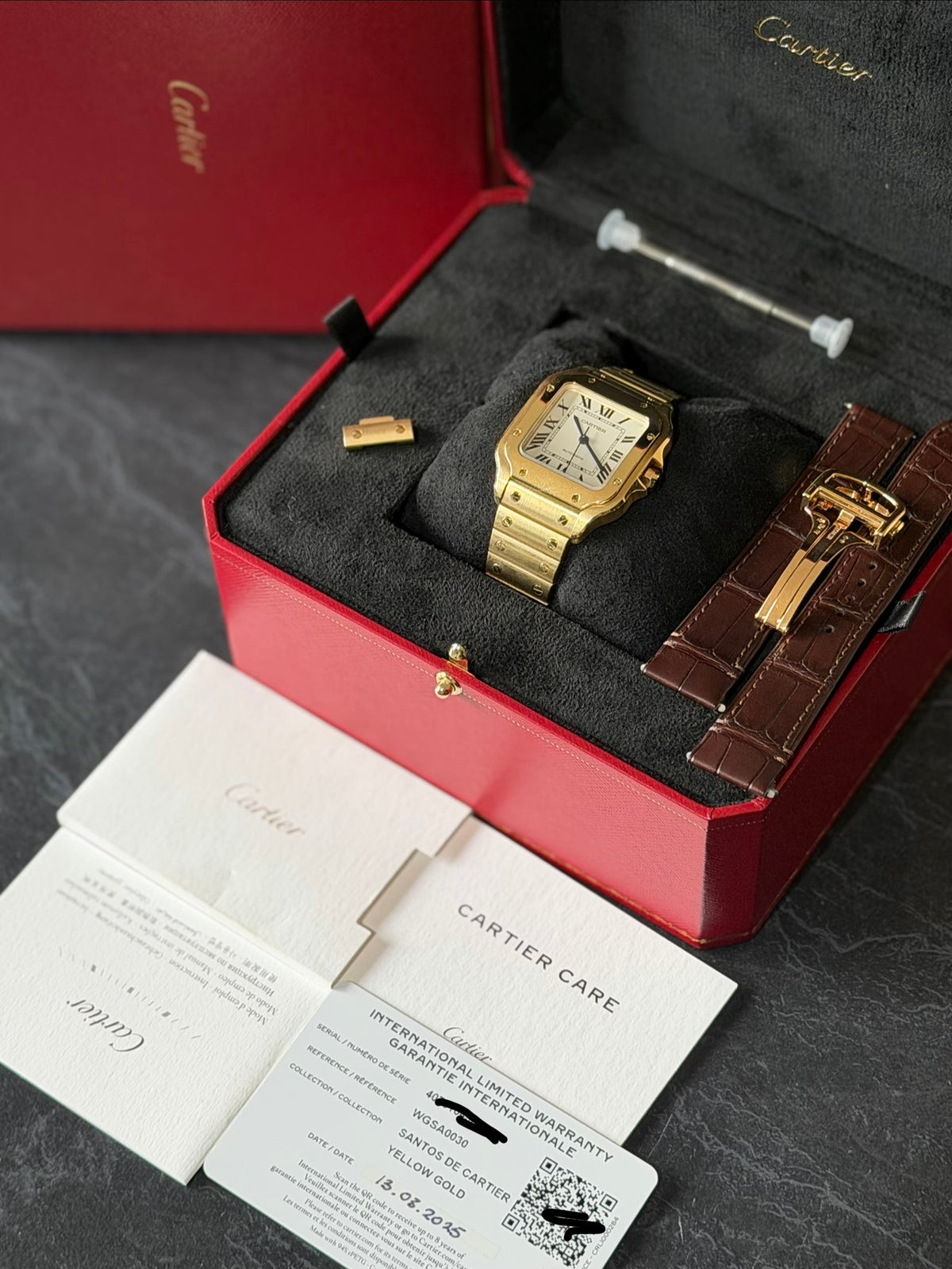 2025 Cartier Santos de Cartier Medium | WGSA0030 | 18K Yellow Gold | Full Set
