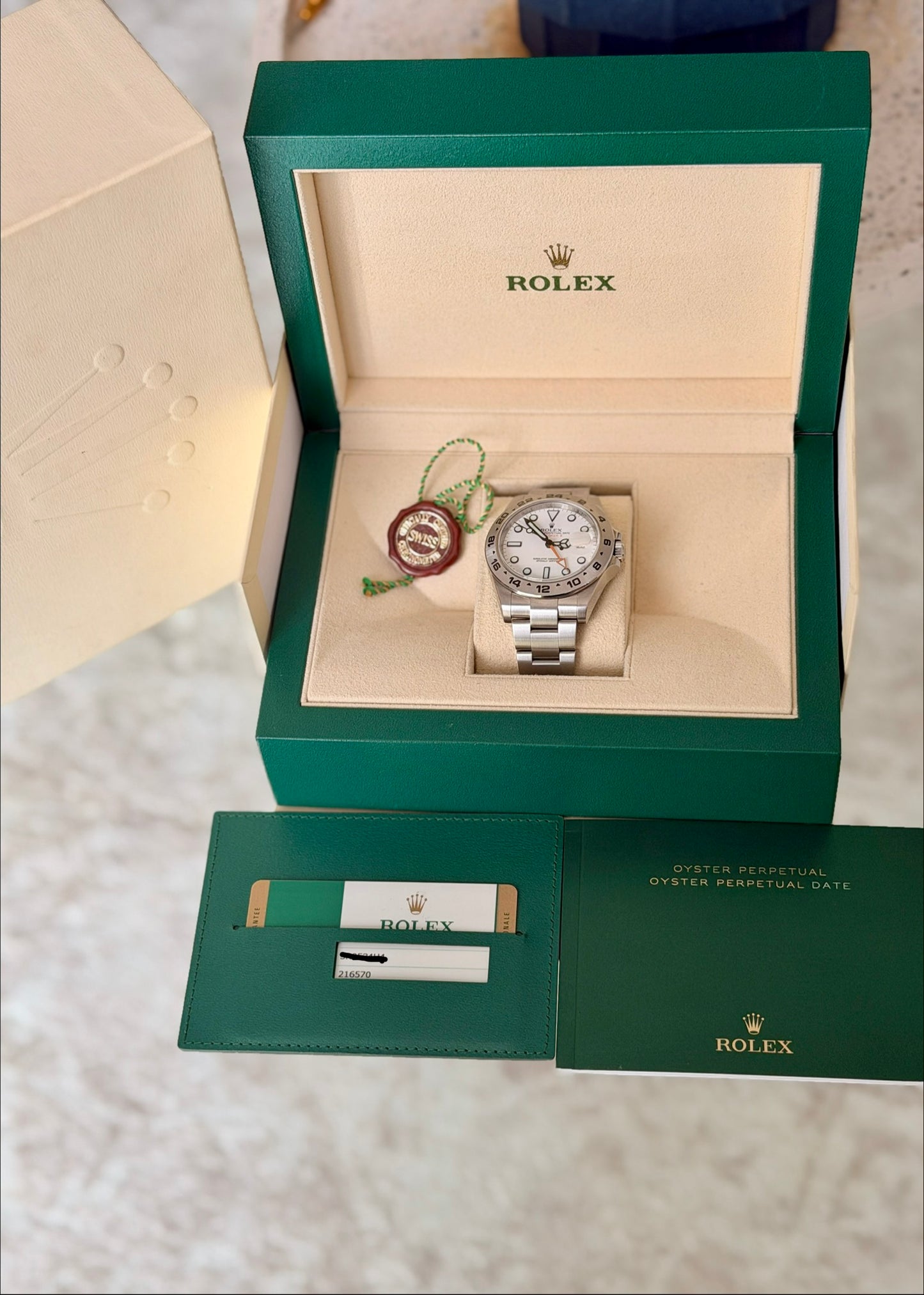 2017 Rolex Explorer II 216570 Polar - Full Set