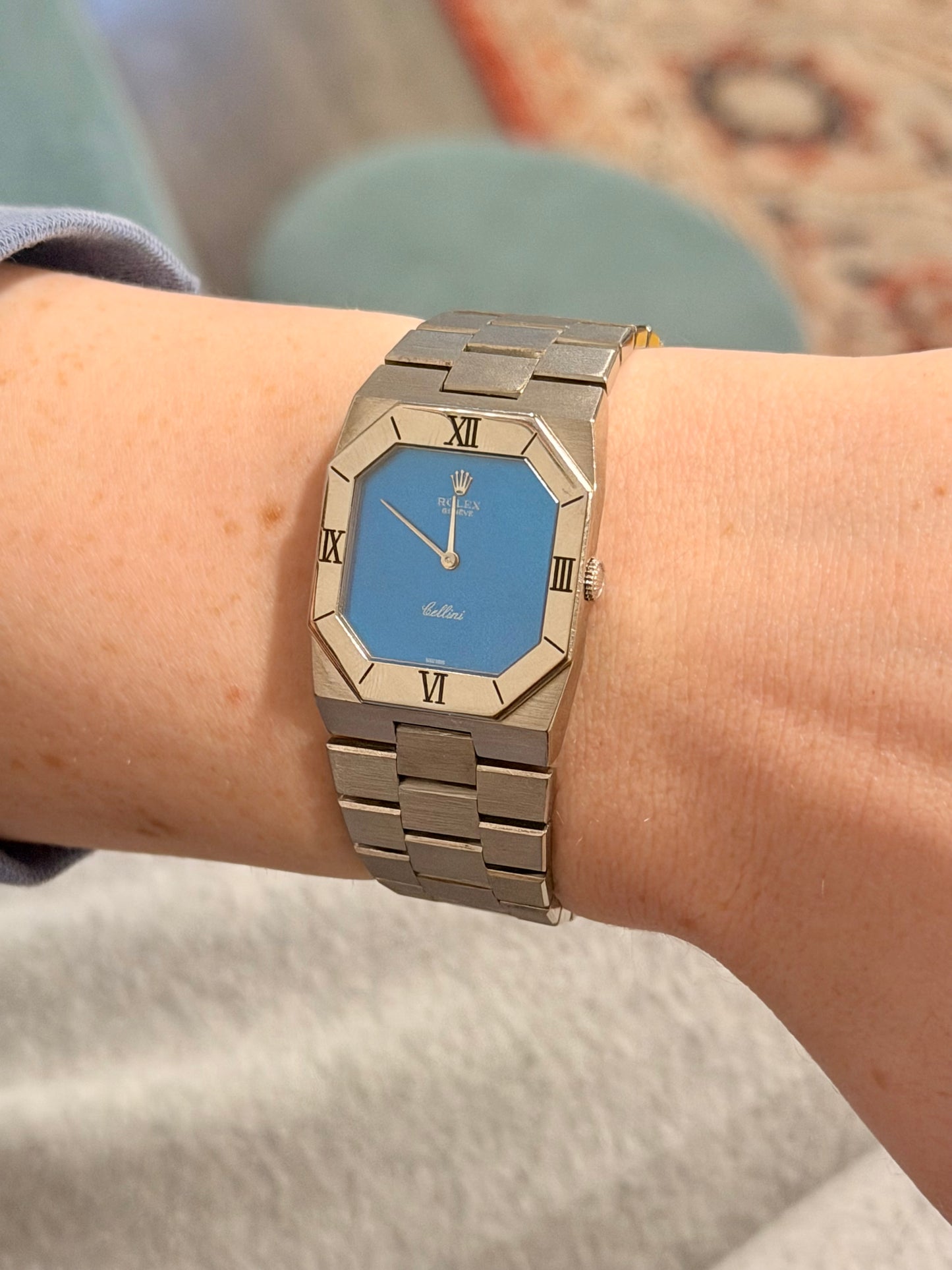 Rolex Cellini 4350 | Circa 1978 | 18k White Gold integrated bracelet