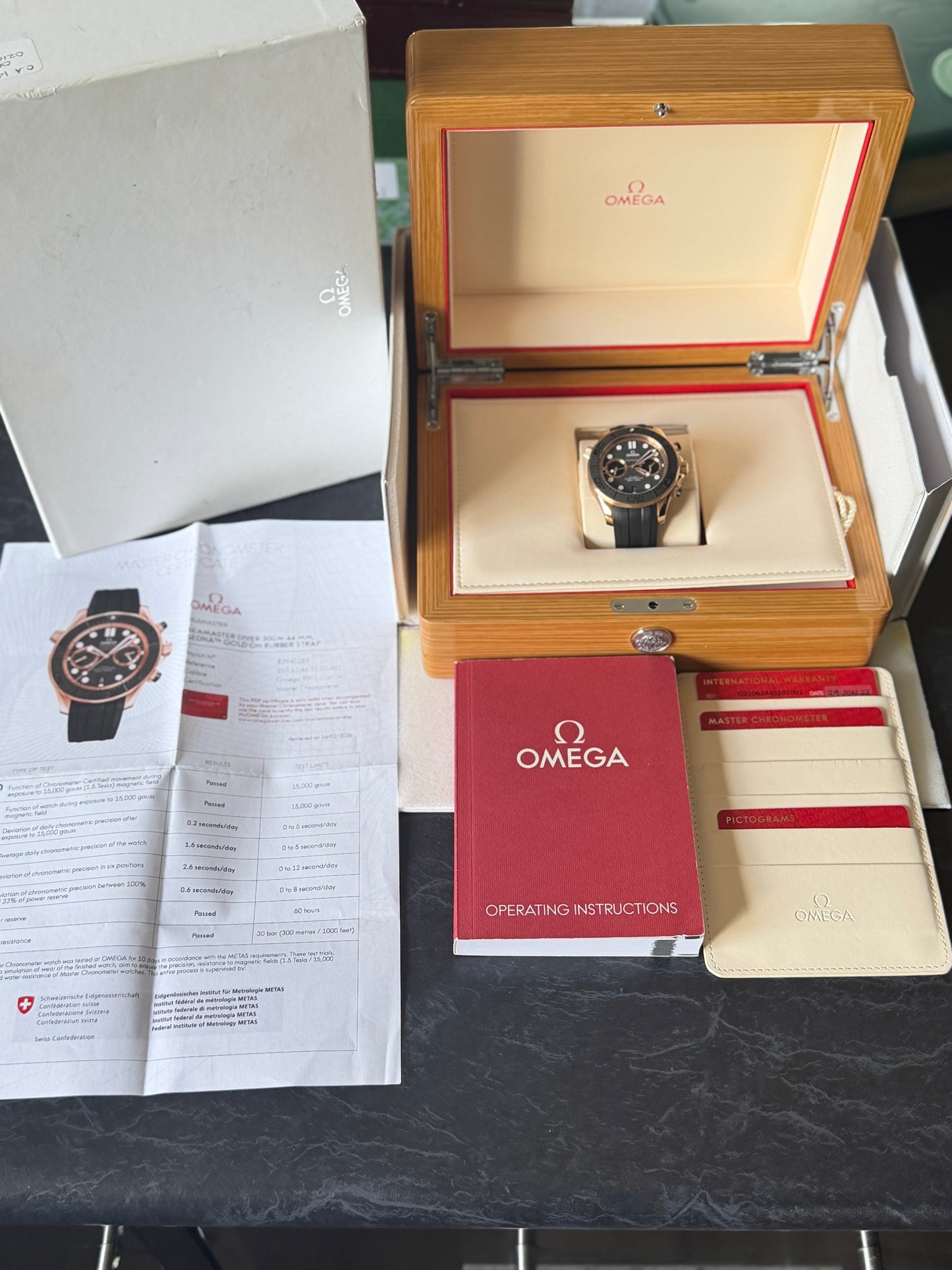 Omega Seamaster Diver 300M Chronograph in solid Sedna Gold – 2022