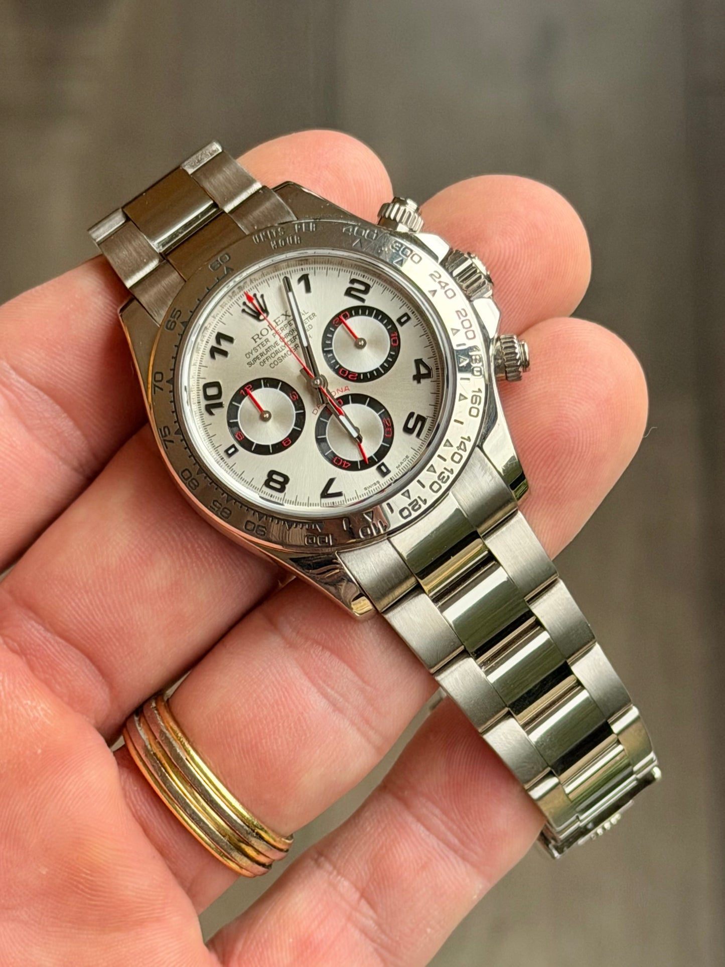 2009 Rolex Cosmograph Daytona 116509 | Solid 18k White Gold | Silver Panda Racing Dial | Watch + Box