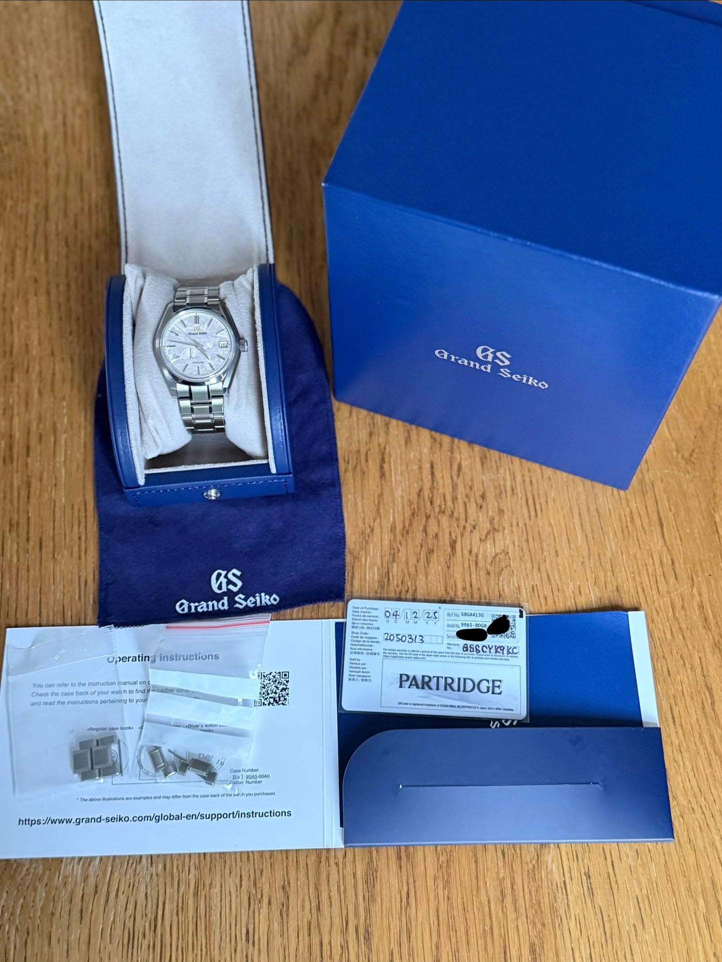 2025 Grand Seiko SBGA413 “Shunbun” | Spring Drive | Full Set