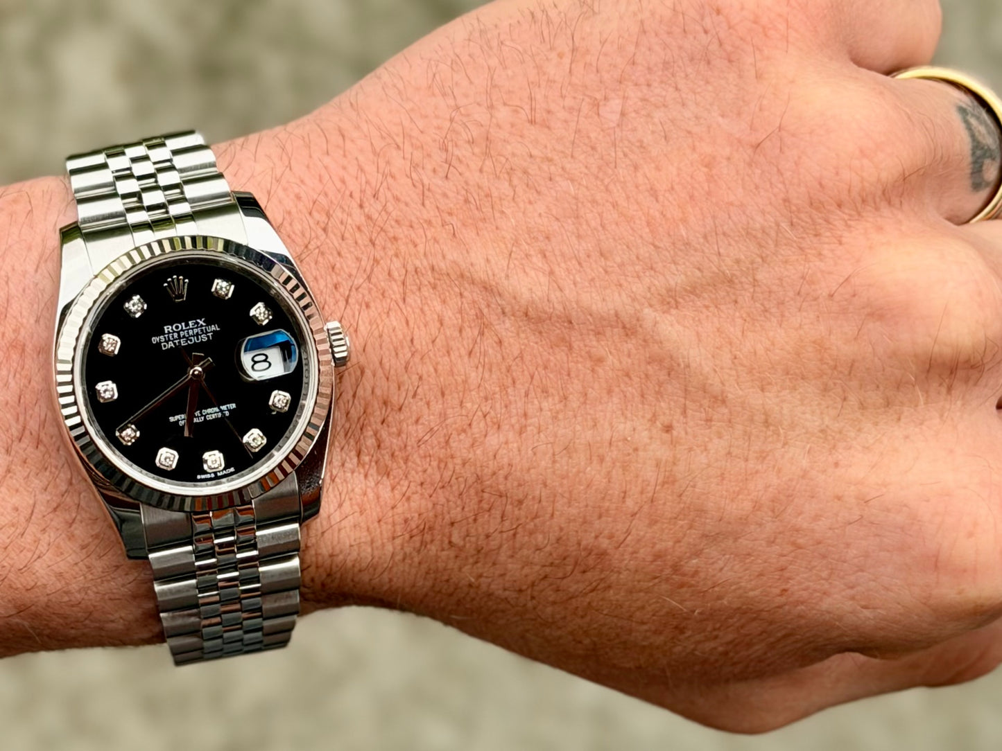 2012 Rolex Datejust 36 | 116234 | Factory diamond + Hidden Clasp | Full Set