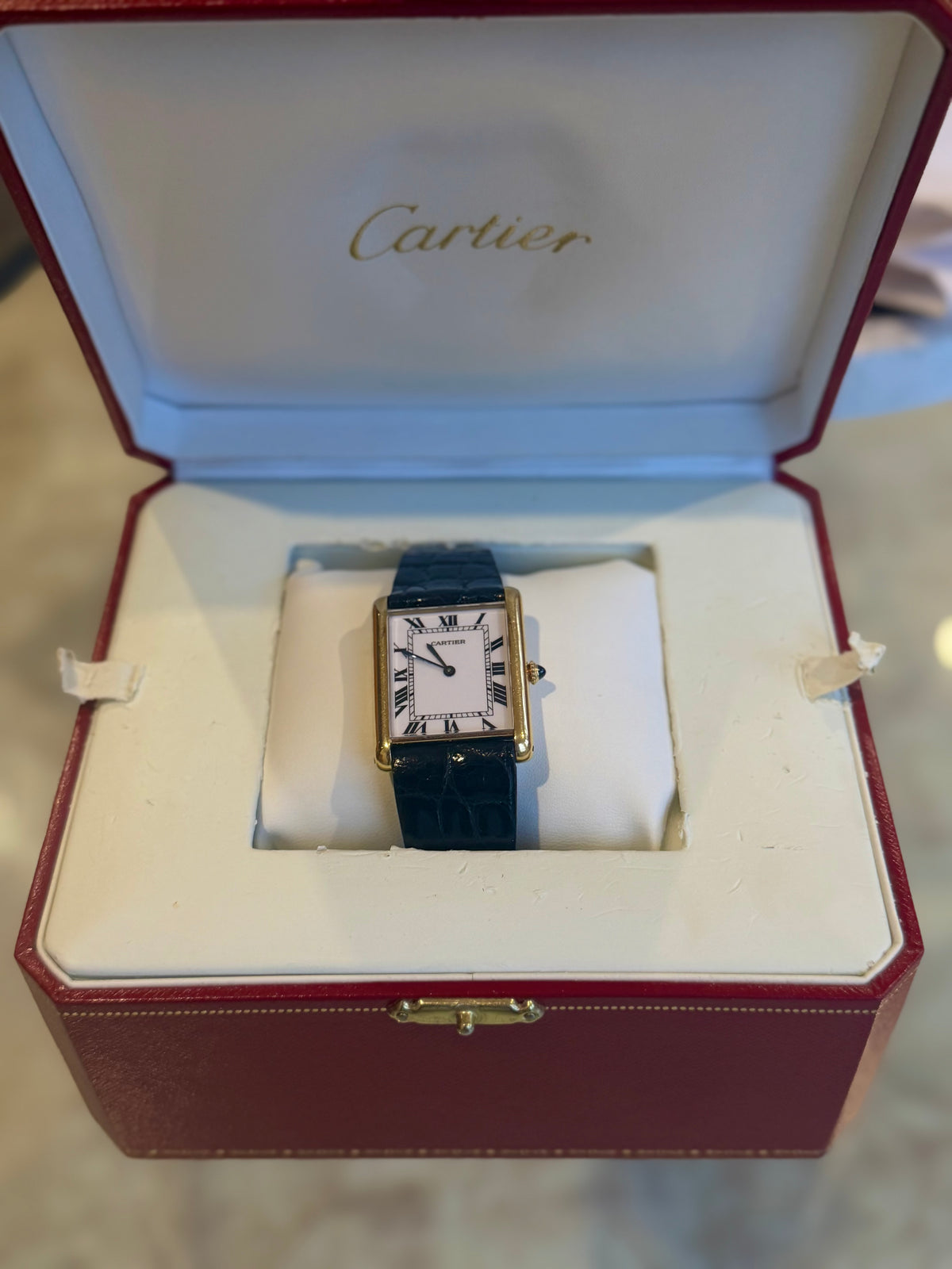 Circa 1976 Cartier Tank Louis Cartier XL Jumbo | 17002 | 18K Yellow Gold | Box & Booklets