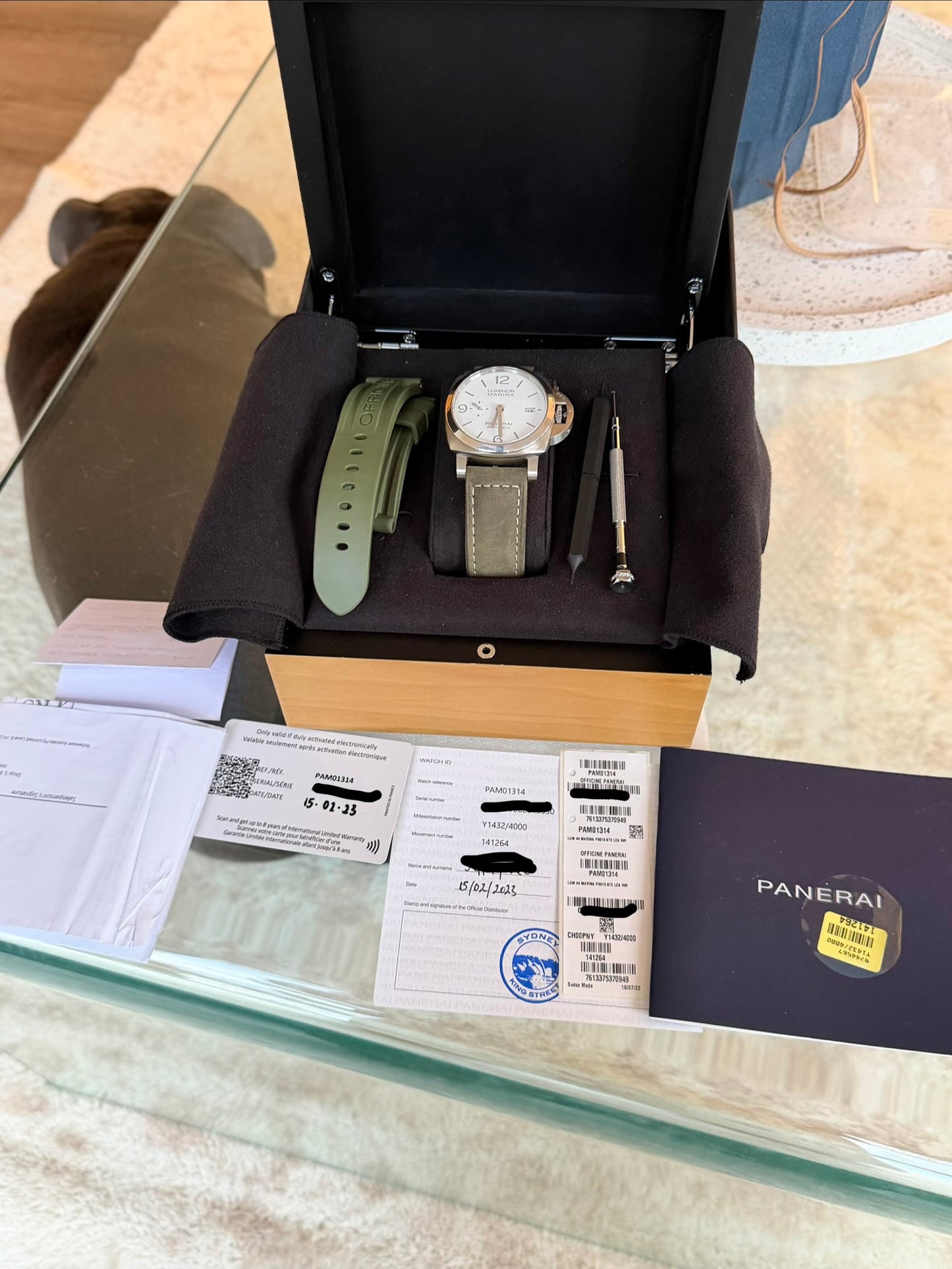 Panerai Luminor Marina PAM01314 | White Dial | Full Set