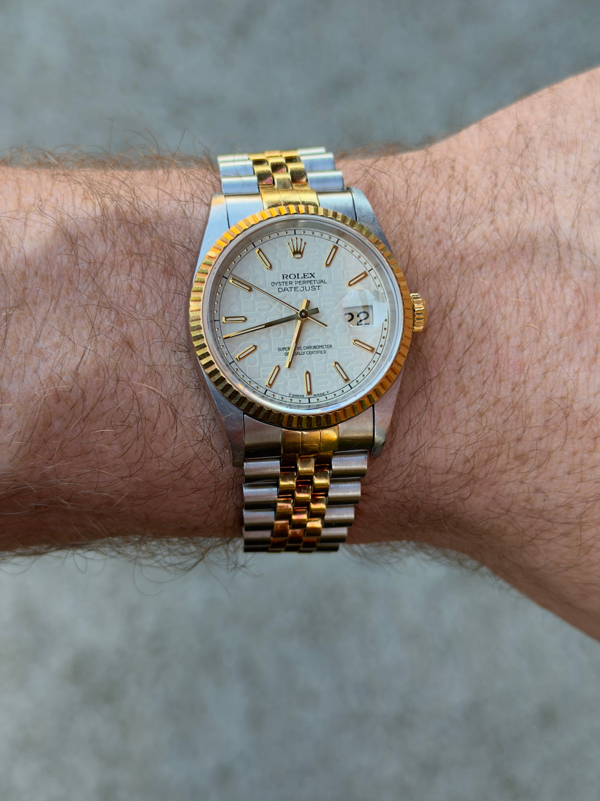 1991 Rolex Datejust 36 | 16233 | Ivory Anniversary Dial | X Serial