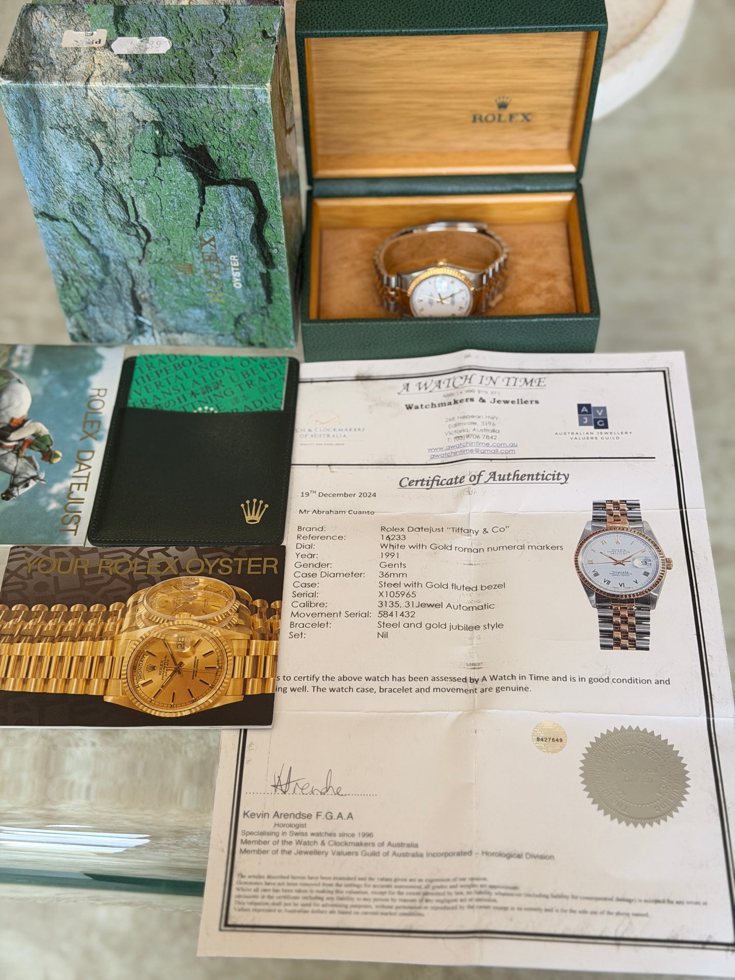 1991 Rolex Datejust 16233 “Tiffany & Co” stamped dial