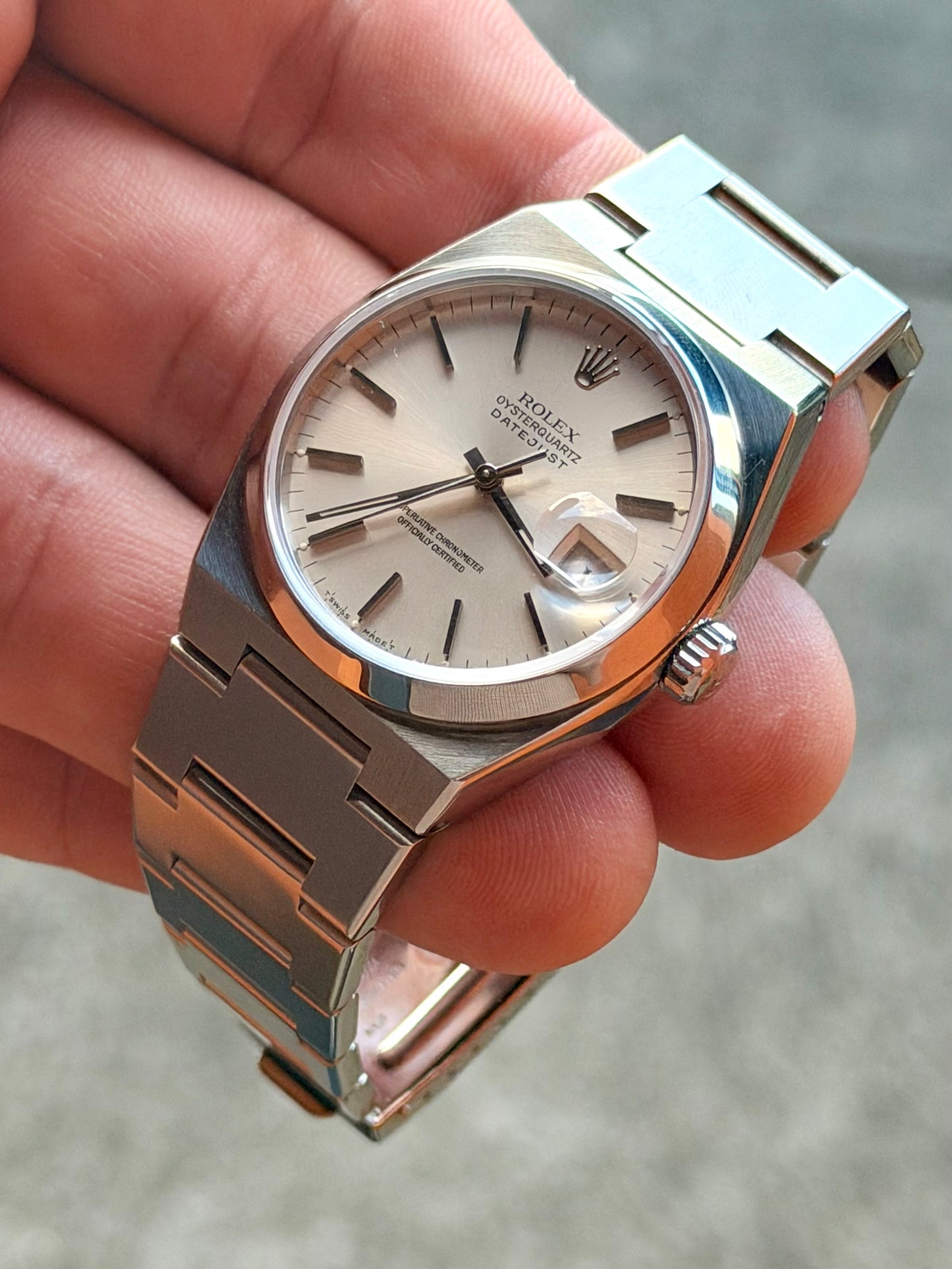 1991 Rolex Datejust OysterQuartz 17000 | 36mm Steel | Silver Sunburst Dial | Full collector Set