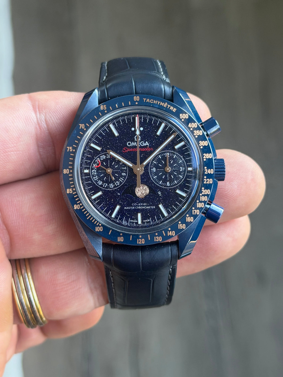 2025 Omega Speedmaster Blue Side of the Moon | Moonphase | Like New
