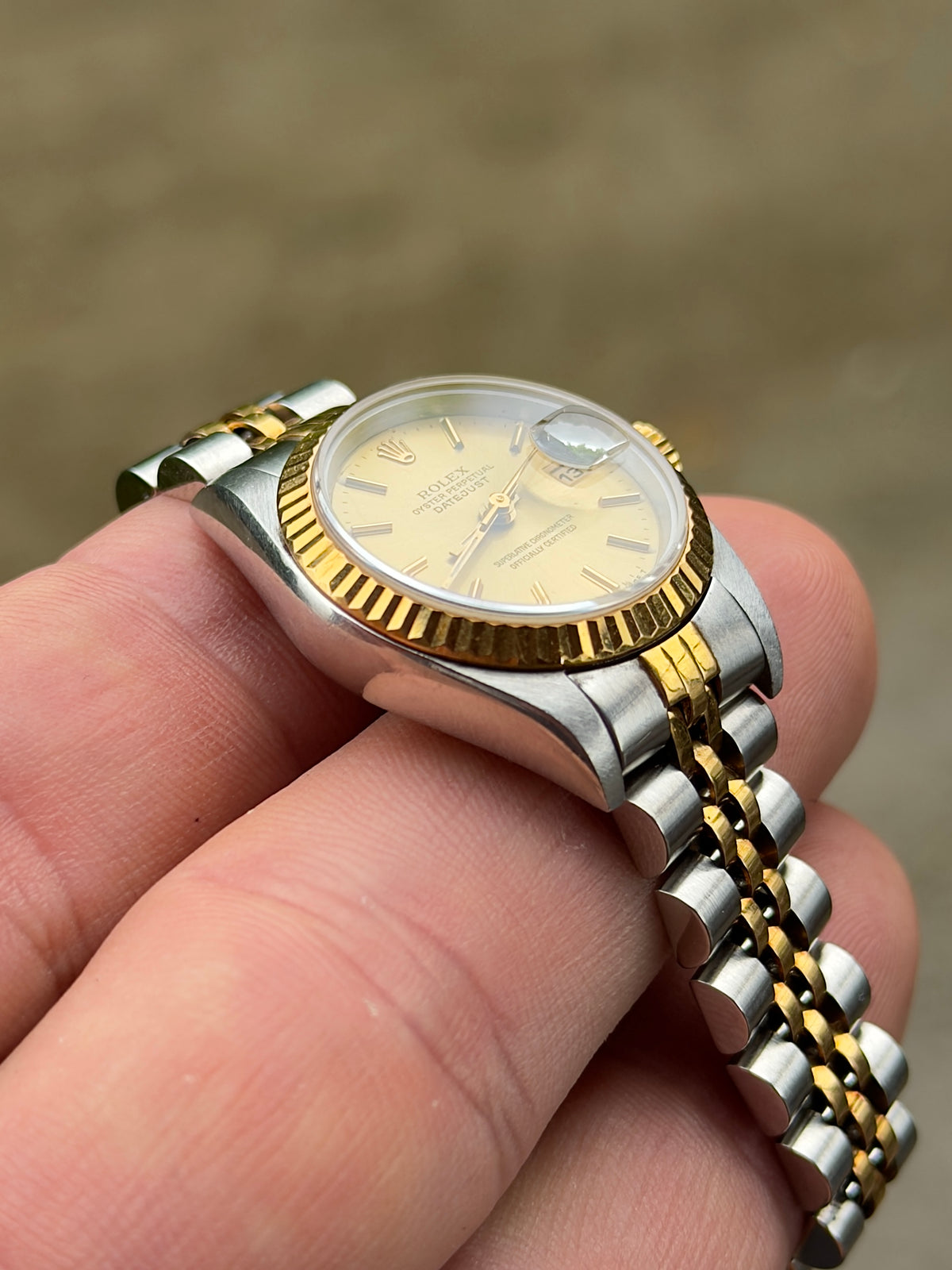 1990 Rolex Datejust 26 | 69173 | Champagne Dial | Two-Tone | Rolex Service Papers