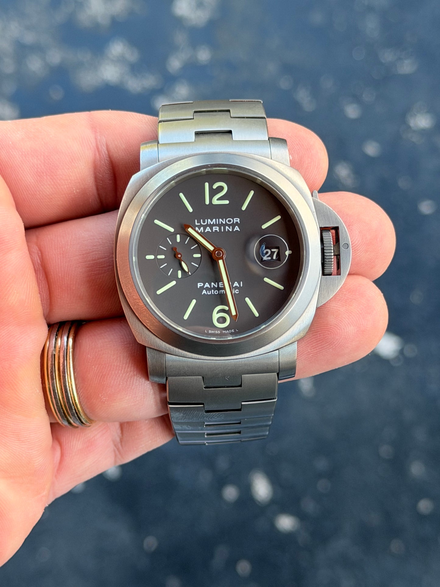 2010 Panerai Luminor Marina Automatic Titanium | PAM00296 | Tobacco Dial | Full Set