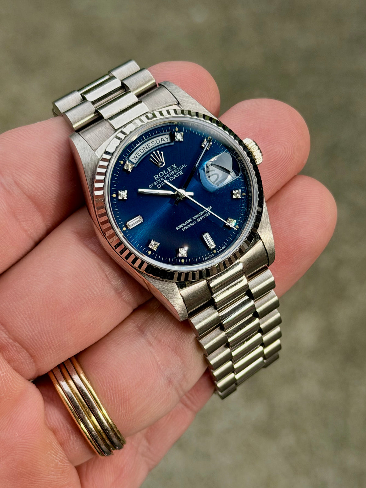 1989 Rolex Day-Date 36 | 18239 | Blue Diamond Dial | L-Serial
