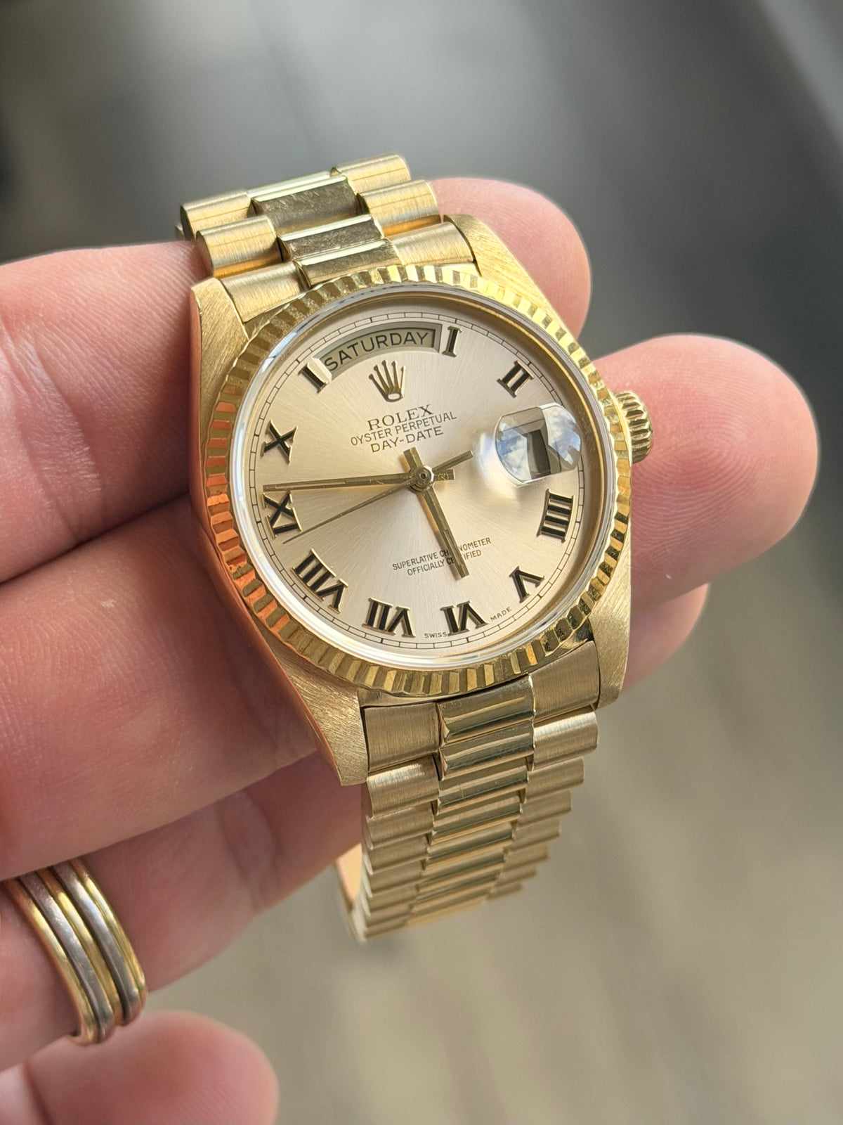 1984 Rolex Day-Date 36 | 18038 | Champagne Roman Dial