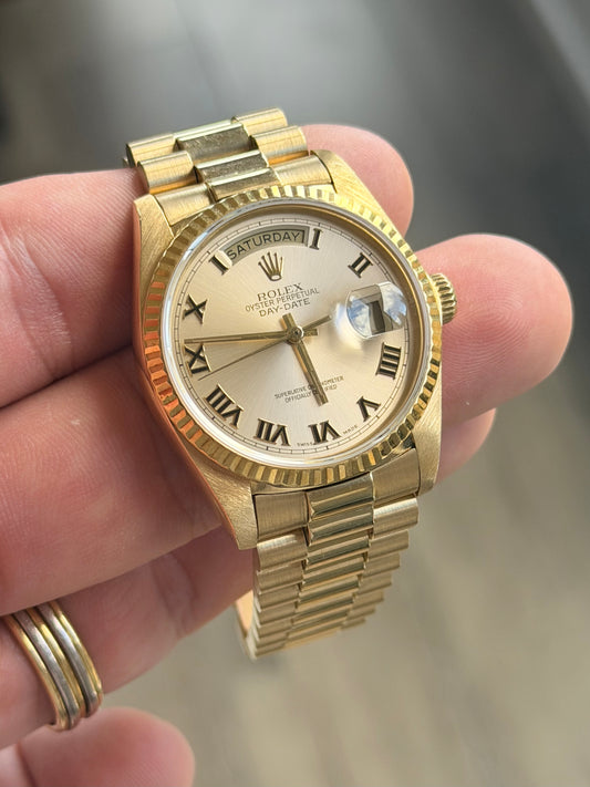 1984 Rolex Day-Date 36 | 18038 | Champagne Roman Dial