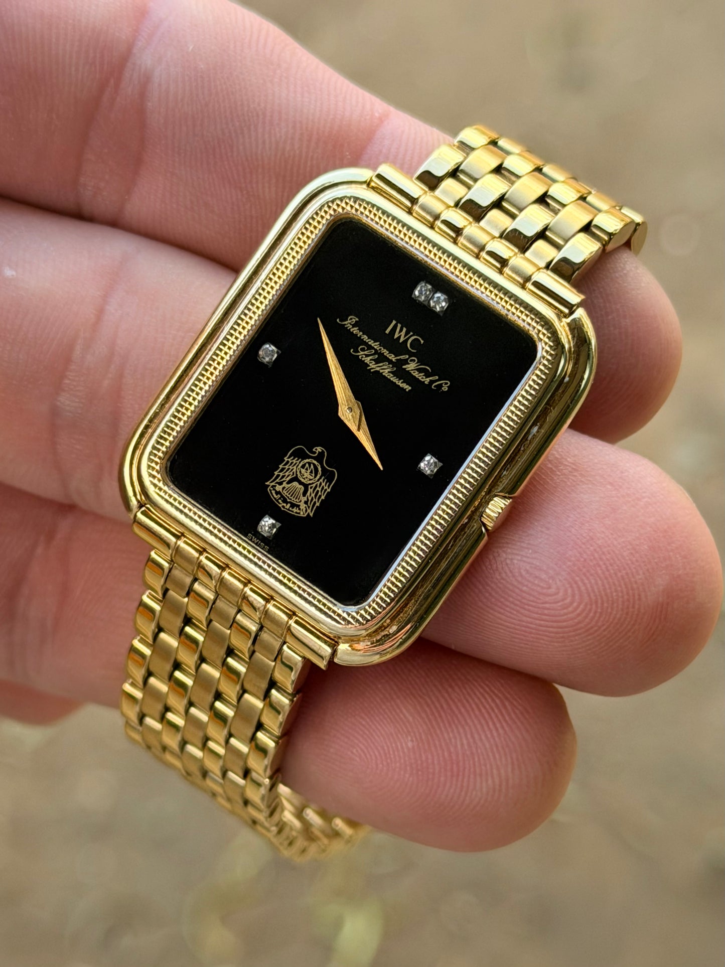 1981 IWC | Ref. 2080 | Onyx Diamond Dial | 18K Yellow Gold | UAE Dial | Fresh Service