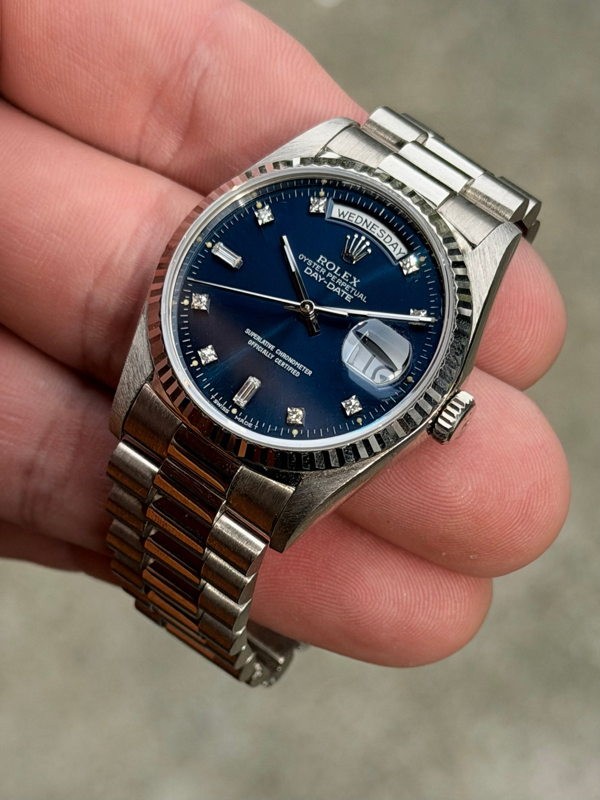 1989 Rolex Day-Date 36 | 18239 | Blue Diamond Dial | L-Serial