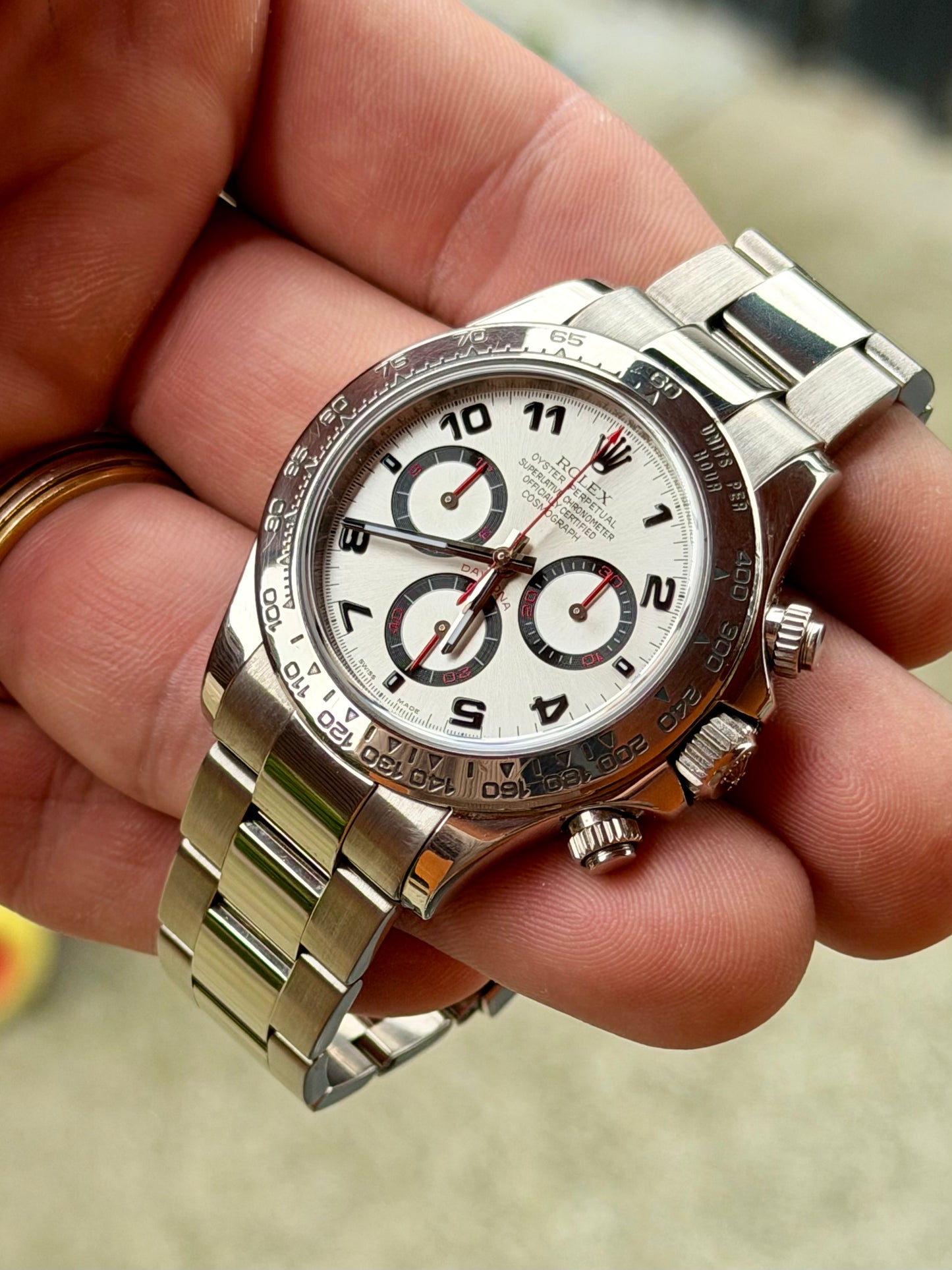 2009 Rolex Cosmograph Daytona 116509 | Solid 18k White Gold | Silver Panda Racing Dial | Watch + Box