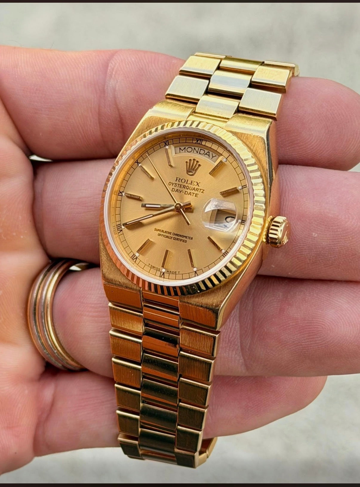1986 Rolex OysterQuartz Day-Date – 18k Yellow Gold