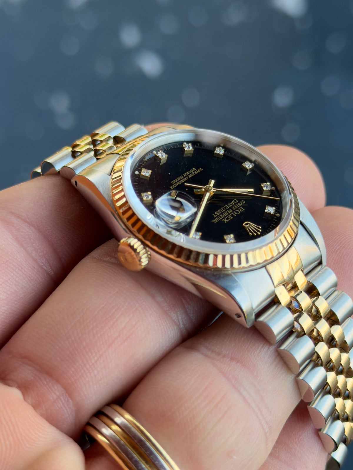 1989 Rolex Datejust 36 | 16233 | Black Diamond Dial | L Serial with box