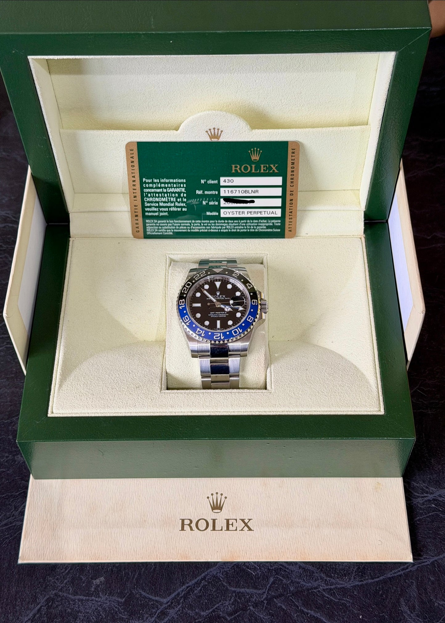2014 Rolex GMT Master II “Batman” 116710BLNR - Box and papers