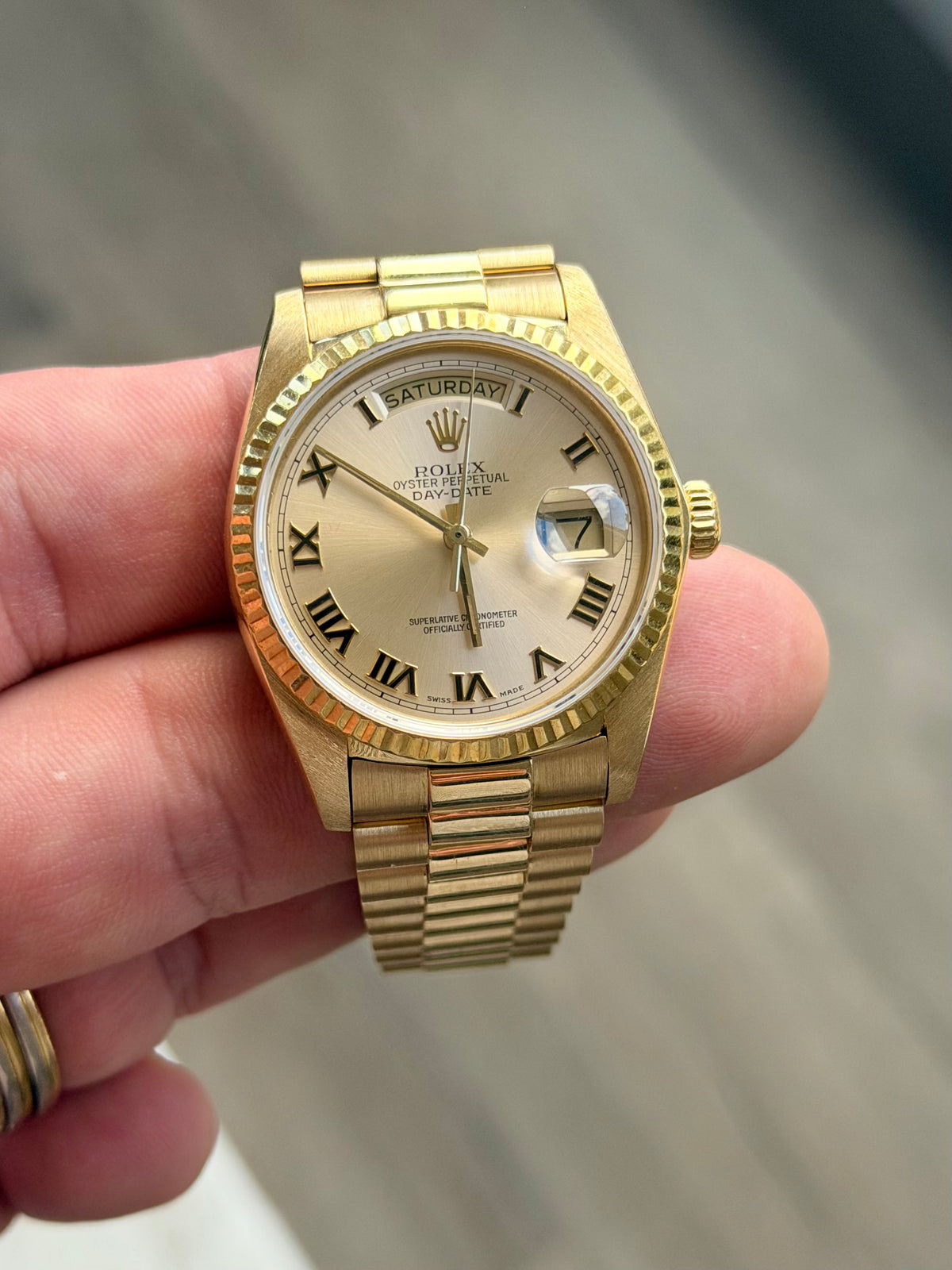 1984 Rolex Day-Date 36 | 18038 | Champagne Roman Dial