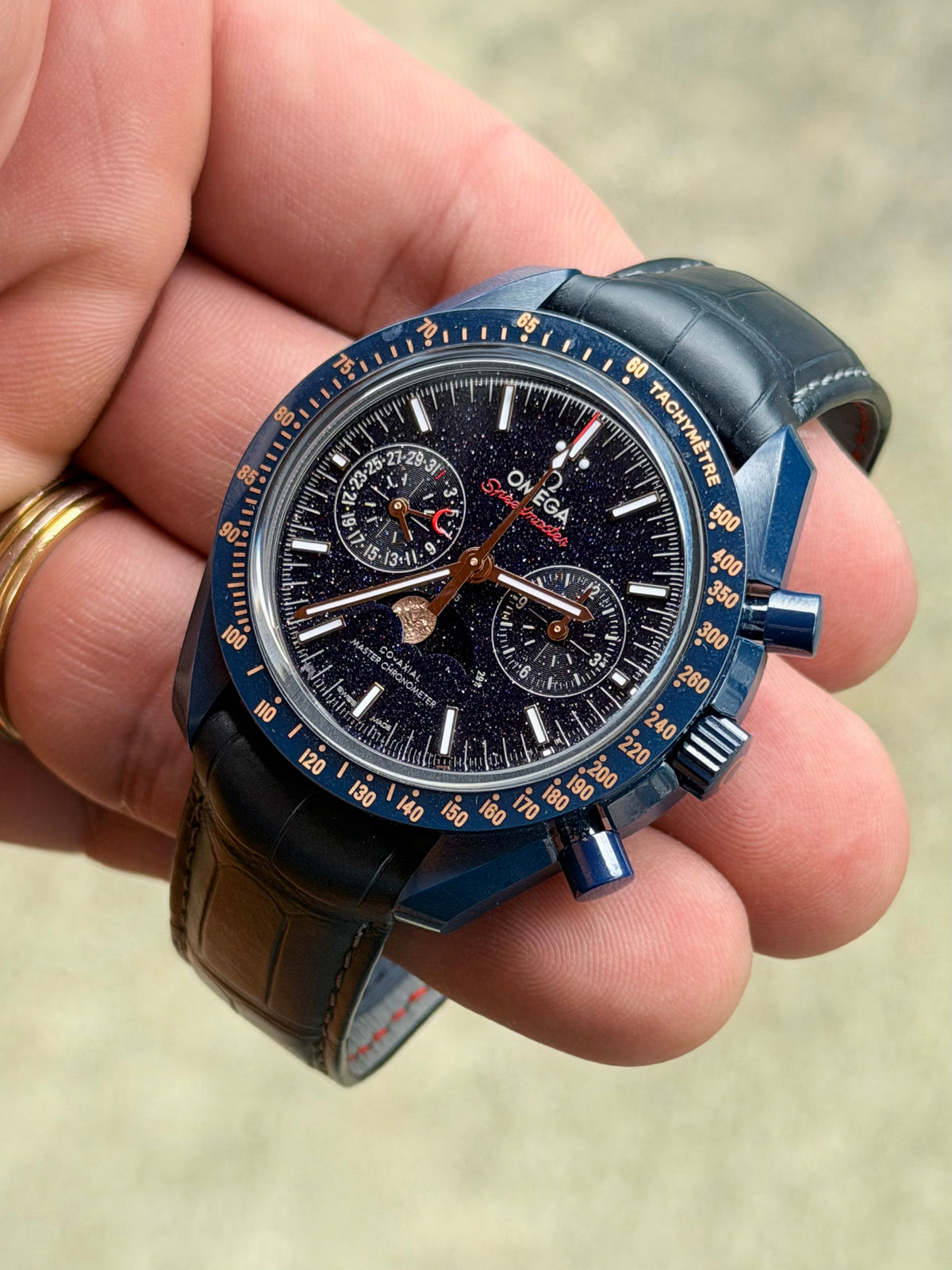 2025 Omega Speedmaster Blue Side of the Moon | Moonphase | Like New