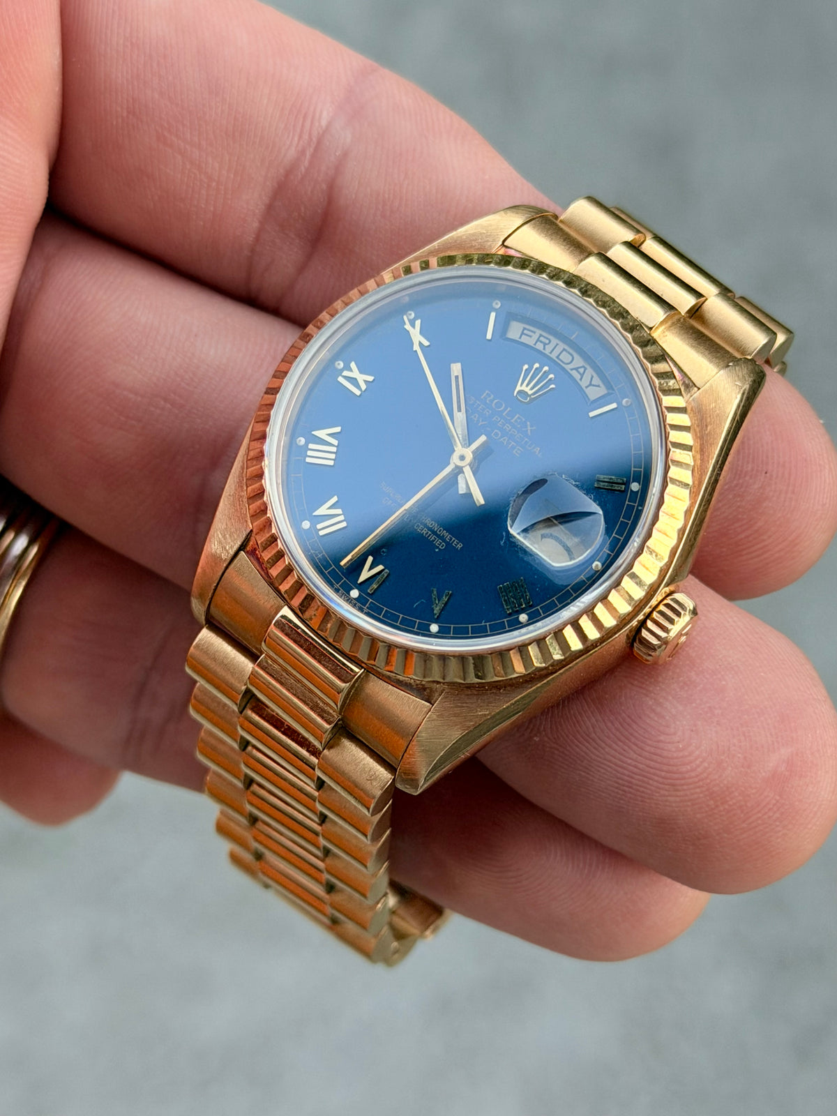 1983 Rolex Day-Date 36 | 18038 | Matte Blue Roman Dial