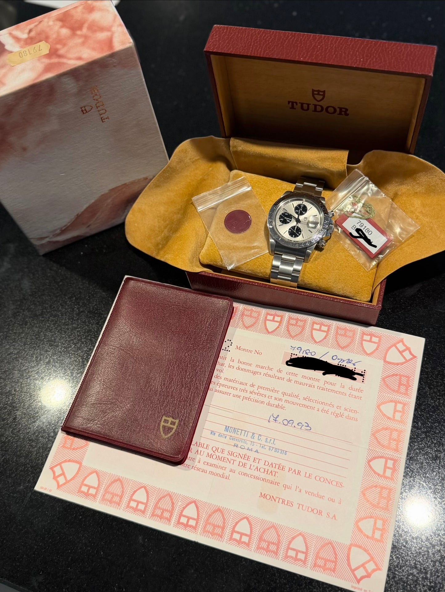 1993 Tudor Big Block Chronograph 79180 | Silver Panda Dial | Full Set
