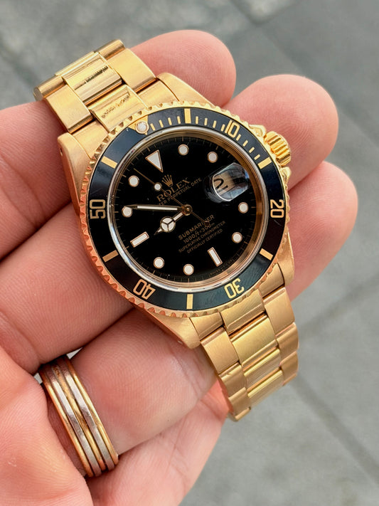 1994 Rolex Submariner 16618 | Blacksy | 18k Solid Gold