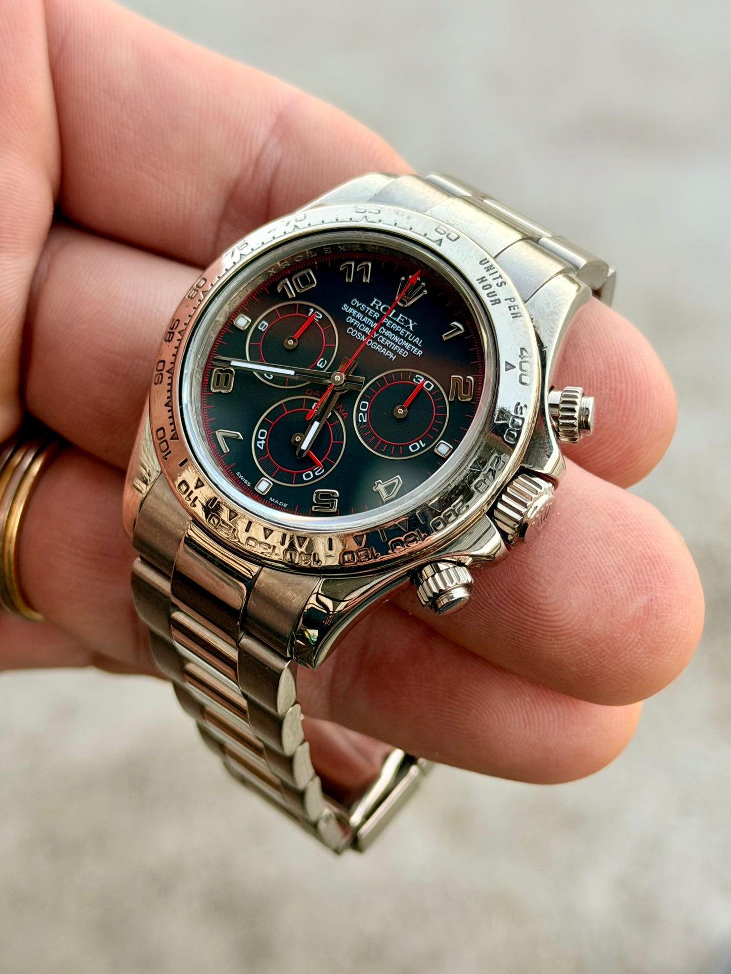 2009 Rolex Daytona | 116509 | White Gold | Black Racing Dial | Full Set