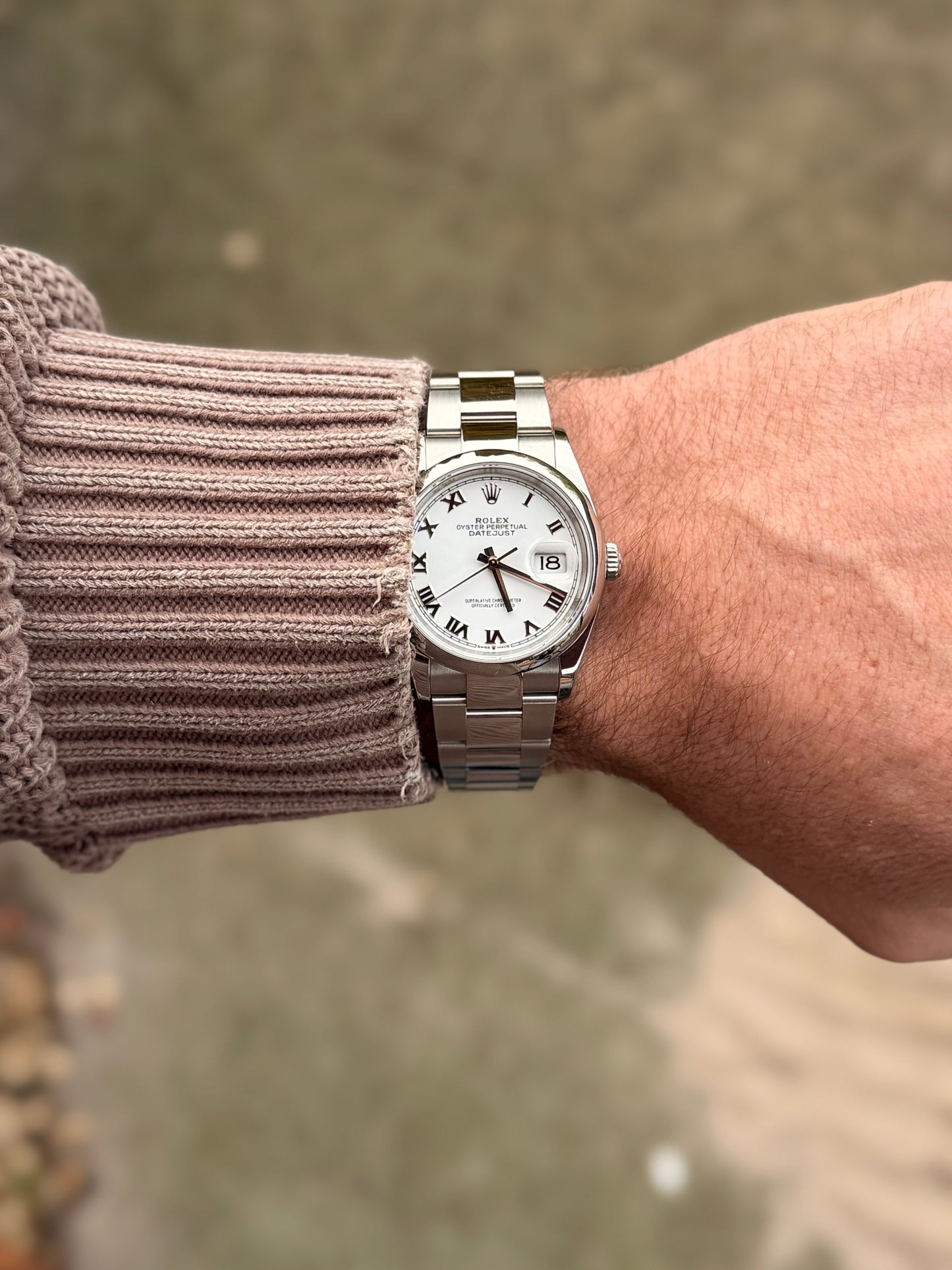 2024 Rolex Datejust 36 | White Roman Dial | Smooth Bezel | Oyster Bracelet