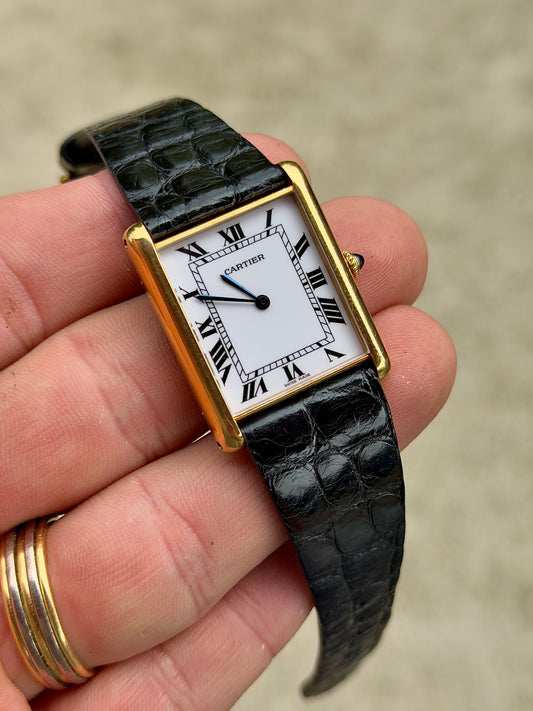 Circa 1976 Cartier Tank Louis Cartier XL Jumbo | 17002 | 18K Yellow Gold | Box & Booklets