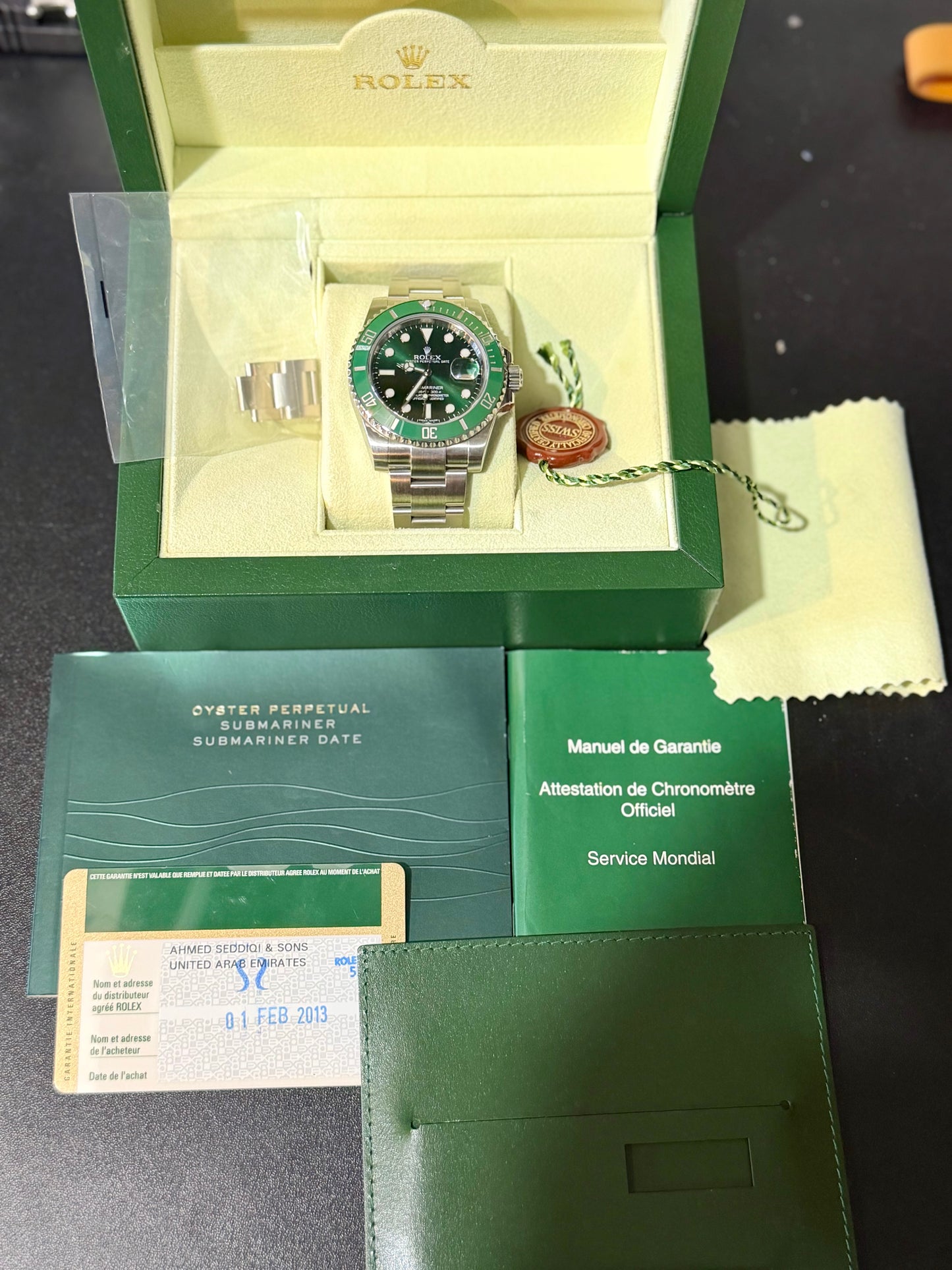 2013 Rolex Submariner Date “Hulk” 116610LV | 40mm Steel | One Owner | Full Set | Just Serviced