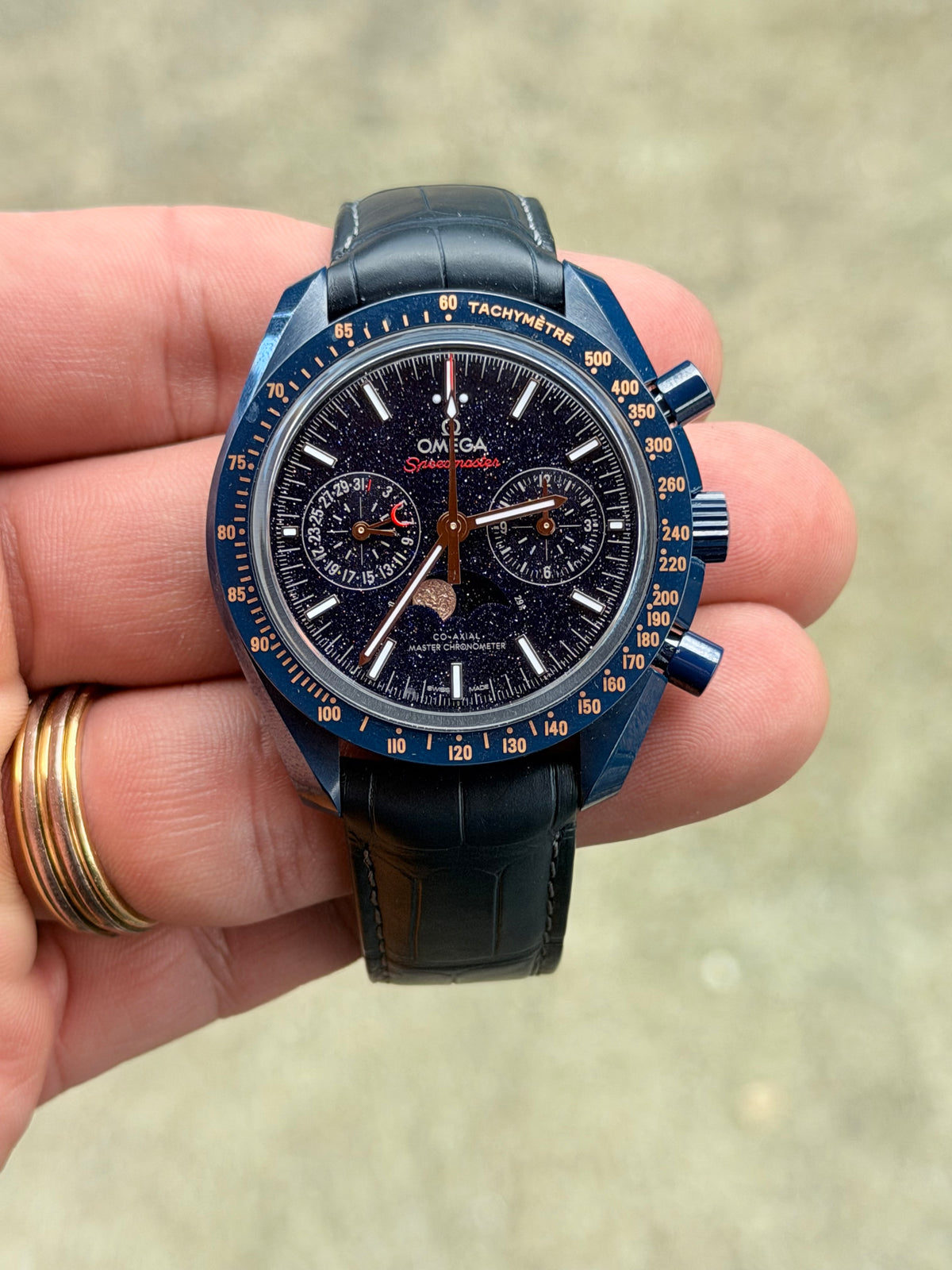 2025 Omega Speedmaster Blue Side of the Moon | Moonphase | Like New