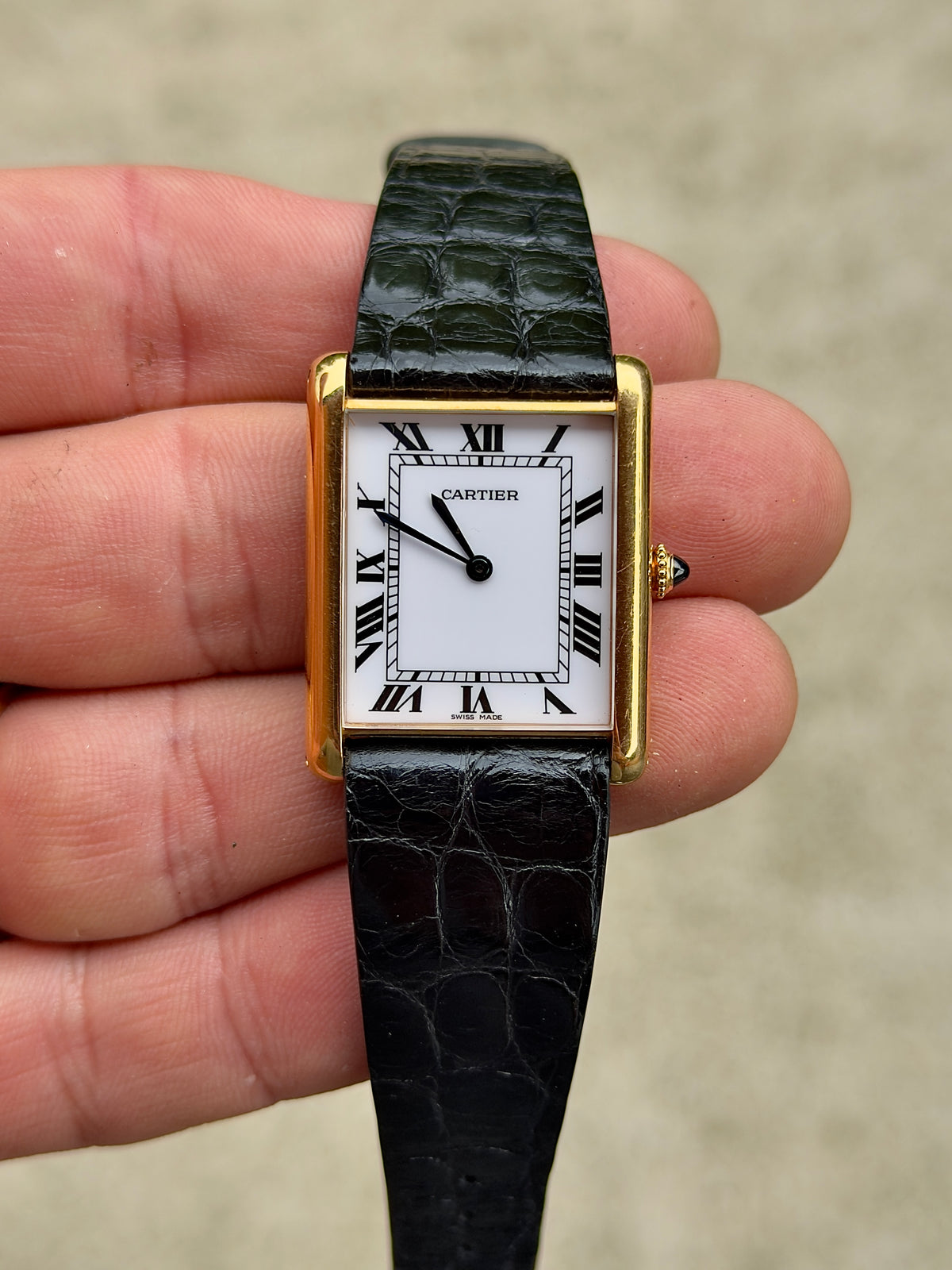 Circa 1976 Cartier Tank Louis Cartier XL Jumbo | 17002 | 18K Yellow Gold | Box & Booklets