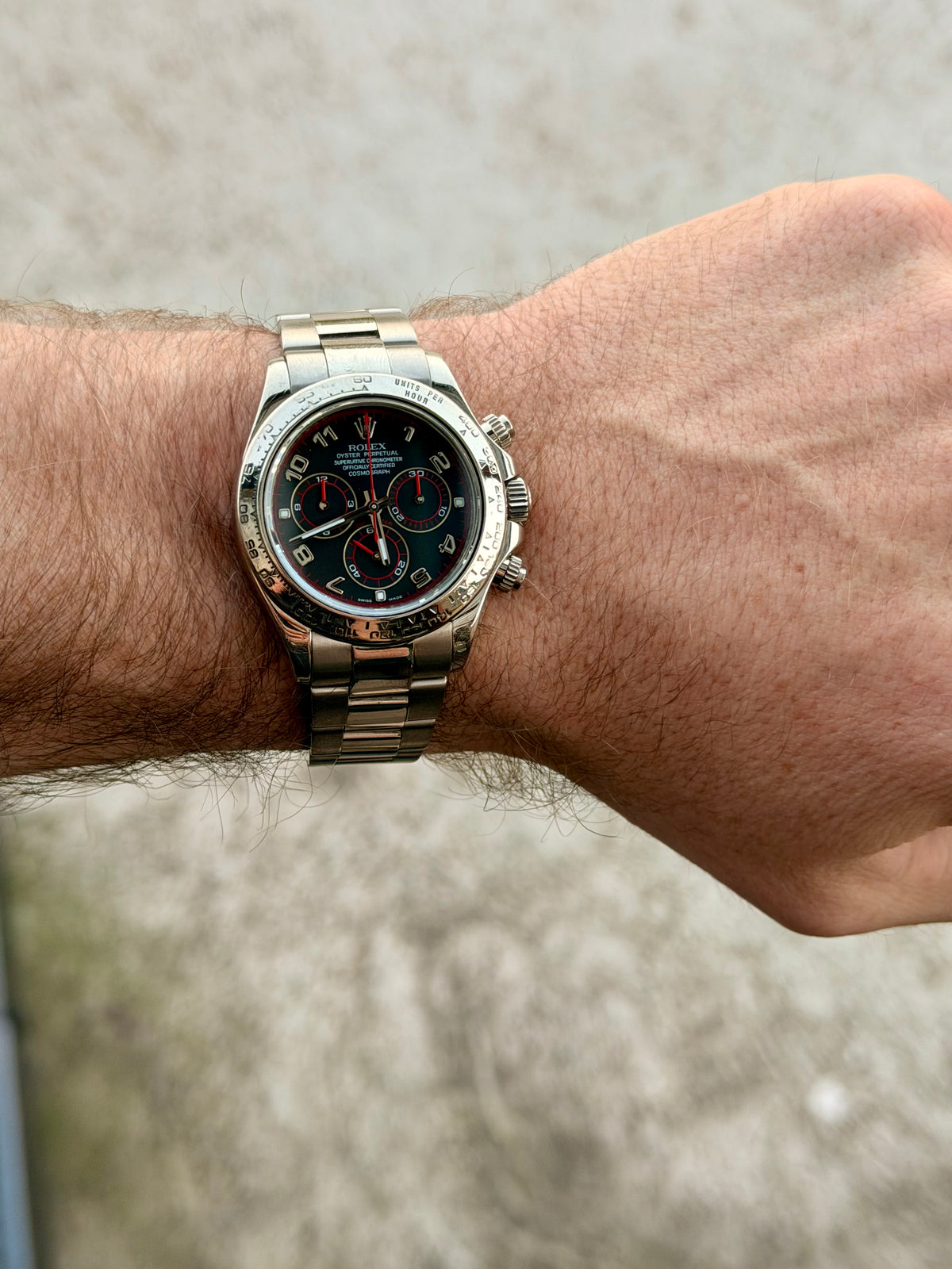 2009 Rolex Daytona | 116509 | White Gold | Black Racing Dial | Full Set