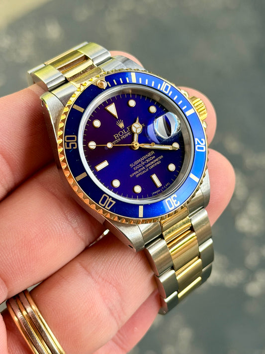 1991 Rolex Submariner Date 16613 “Bluesy” | Tropical Purple Dial | Steel & 18k Yellow Gold | Watch Only