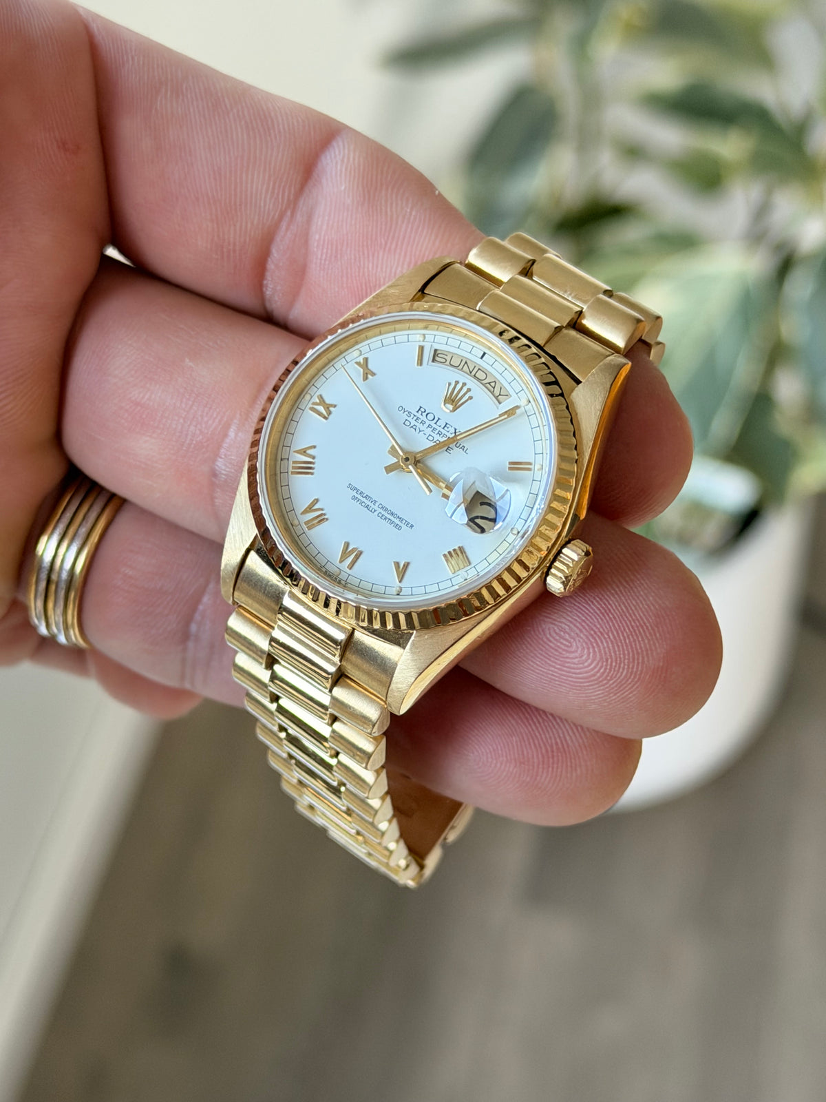 1987 Rolex Day-Date 36 | 18038 | White Roman Dial | Full Set