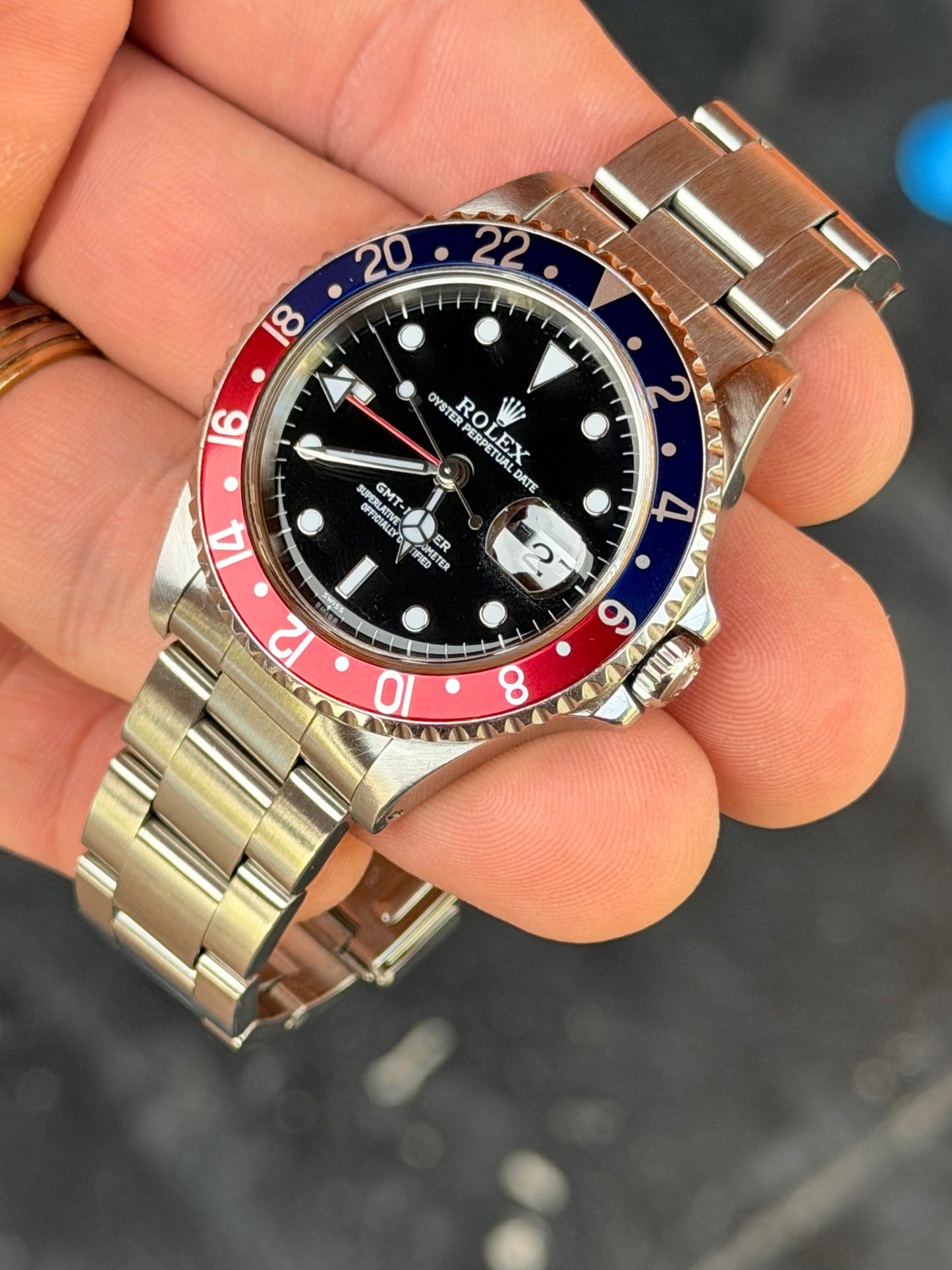 1998 Rolex GMT-Master  “Pepsi” Swiss only dial- Watch Only