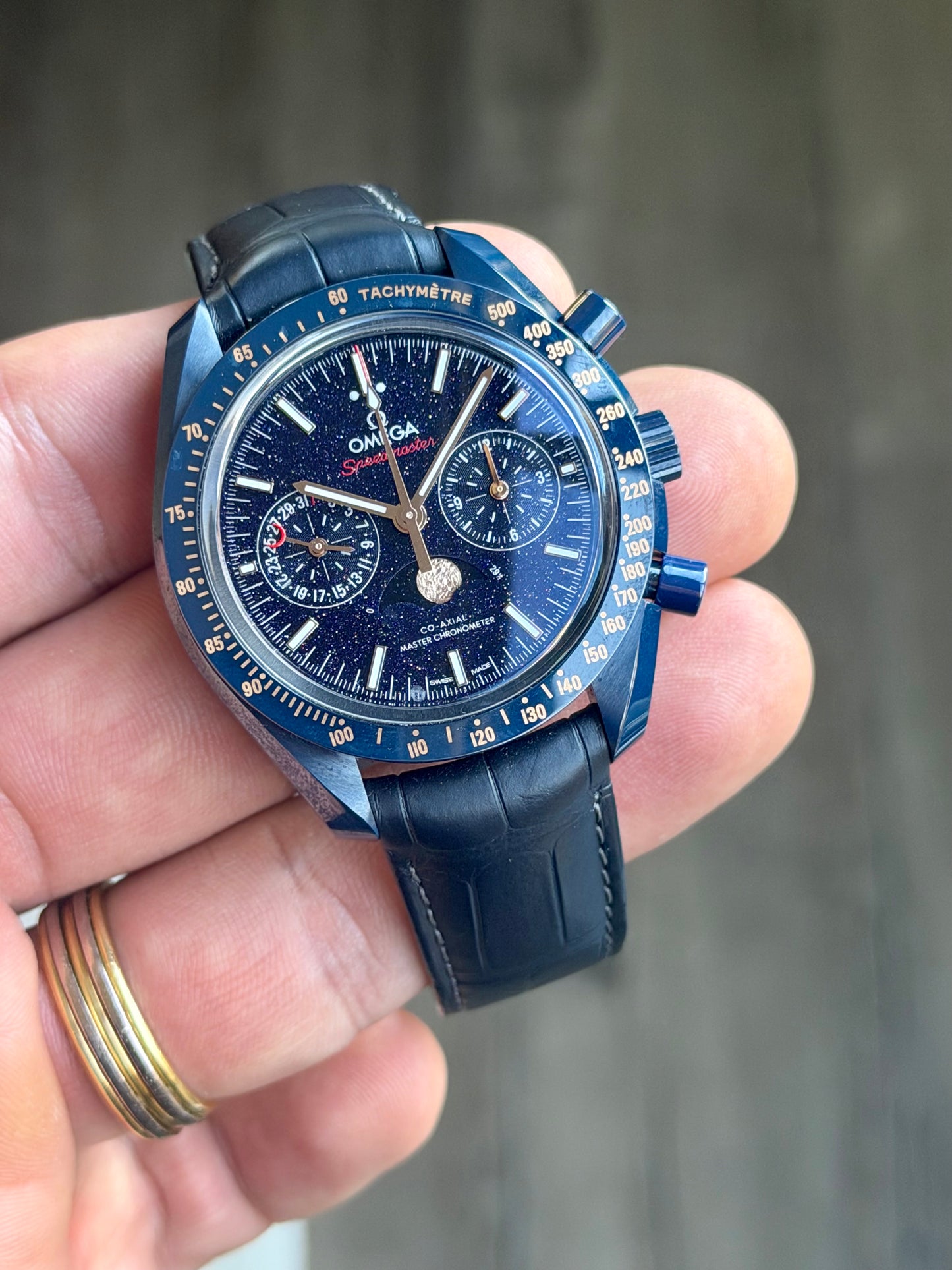 2025 Omega Speedmaster Blue Side of the Moon | Moonphase | Like New