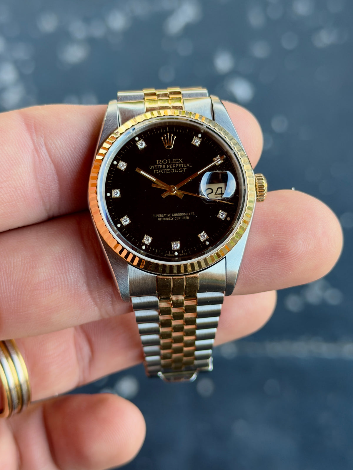 1989 Rolex Datejust 36 | 16233 | Black Diamond Dial | L Serial with box