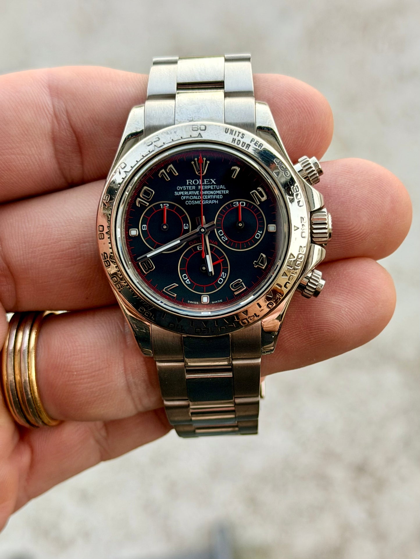 2009 Rolex Daytona | 116509 | White Gold | Black Racing Dial | Full Set