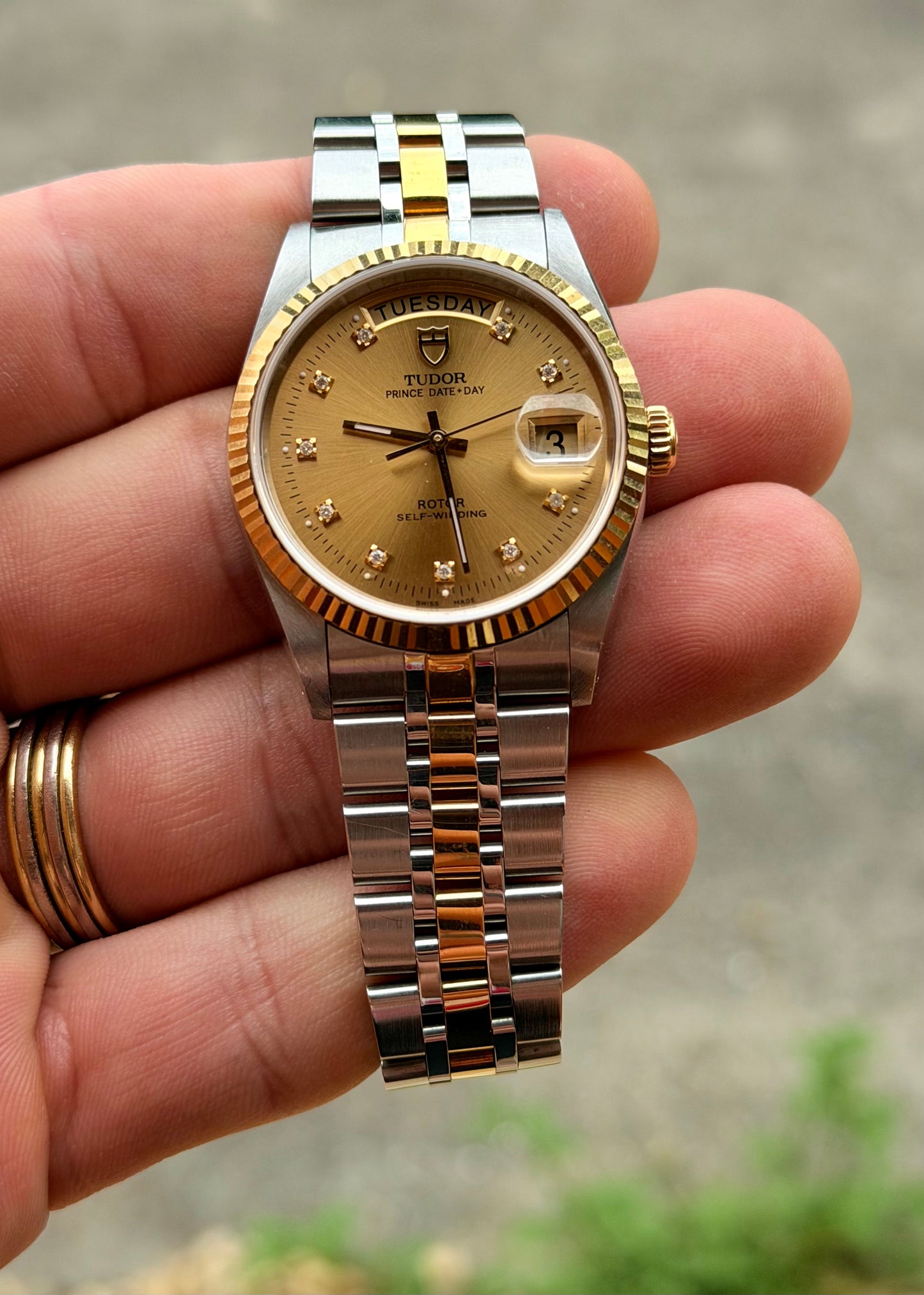 2017 Tudor Prince Date-Day | Diamond Dial | 18k Gold | Full Set