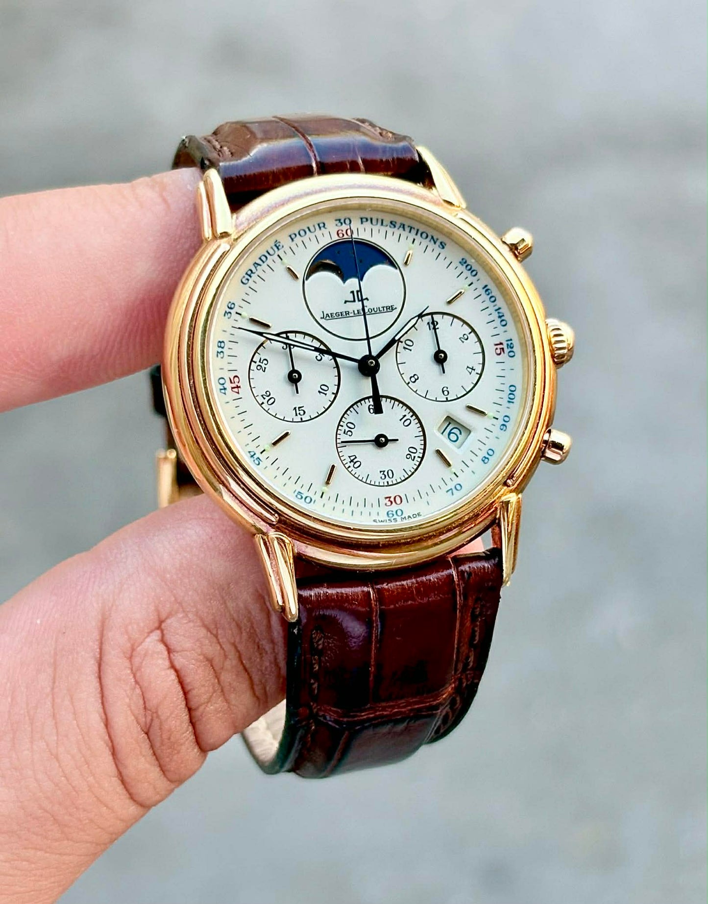 Jaeger-LeCoultre Odysseus | Ref. 165.7.3S | Chronograph Moonphase Pulsometer | 18k Yellow Gold
