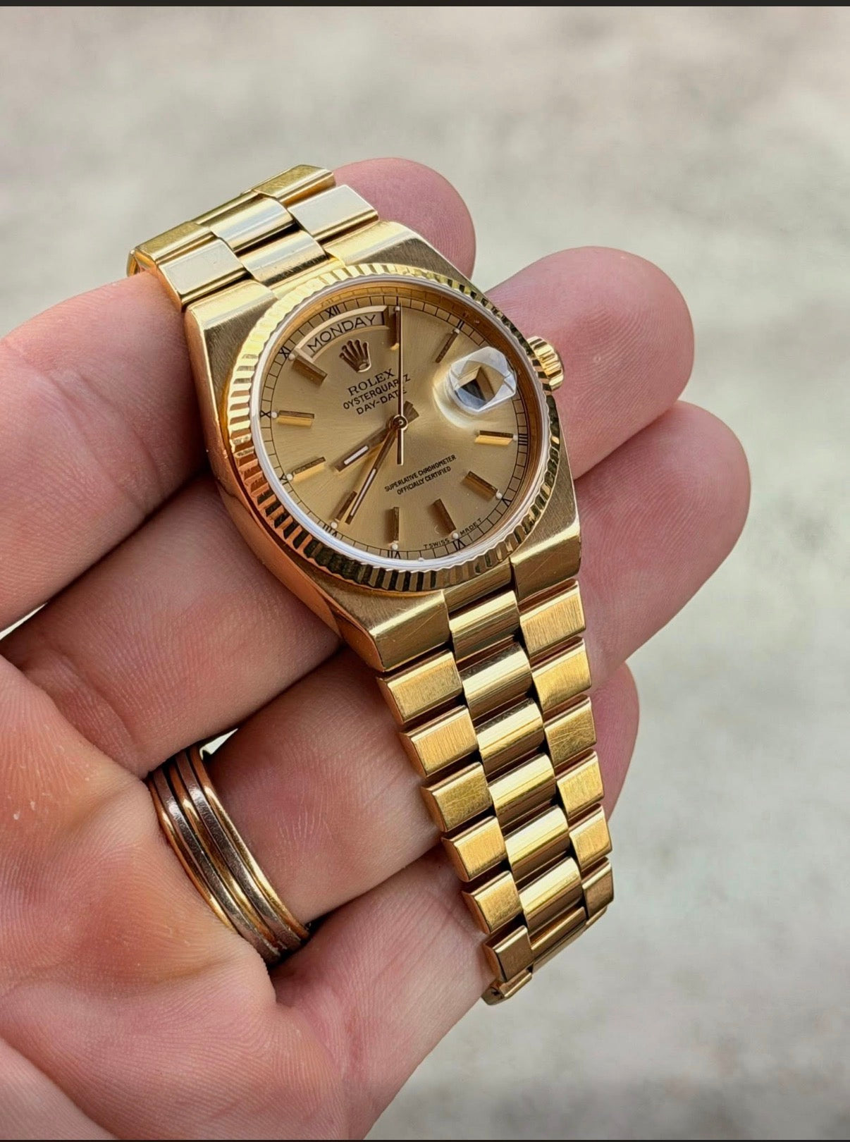 1986 Rolex OysterQuartz Day-Date – 18k Yellow Gold