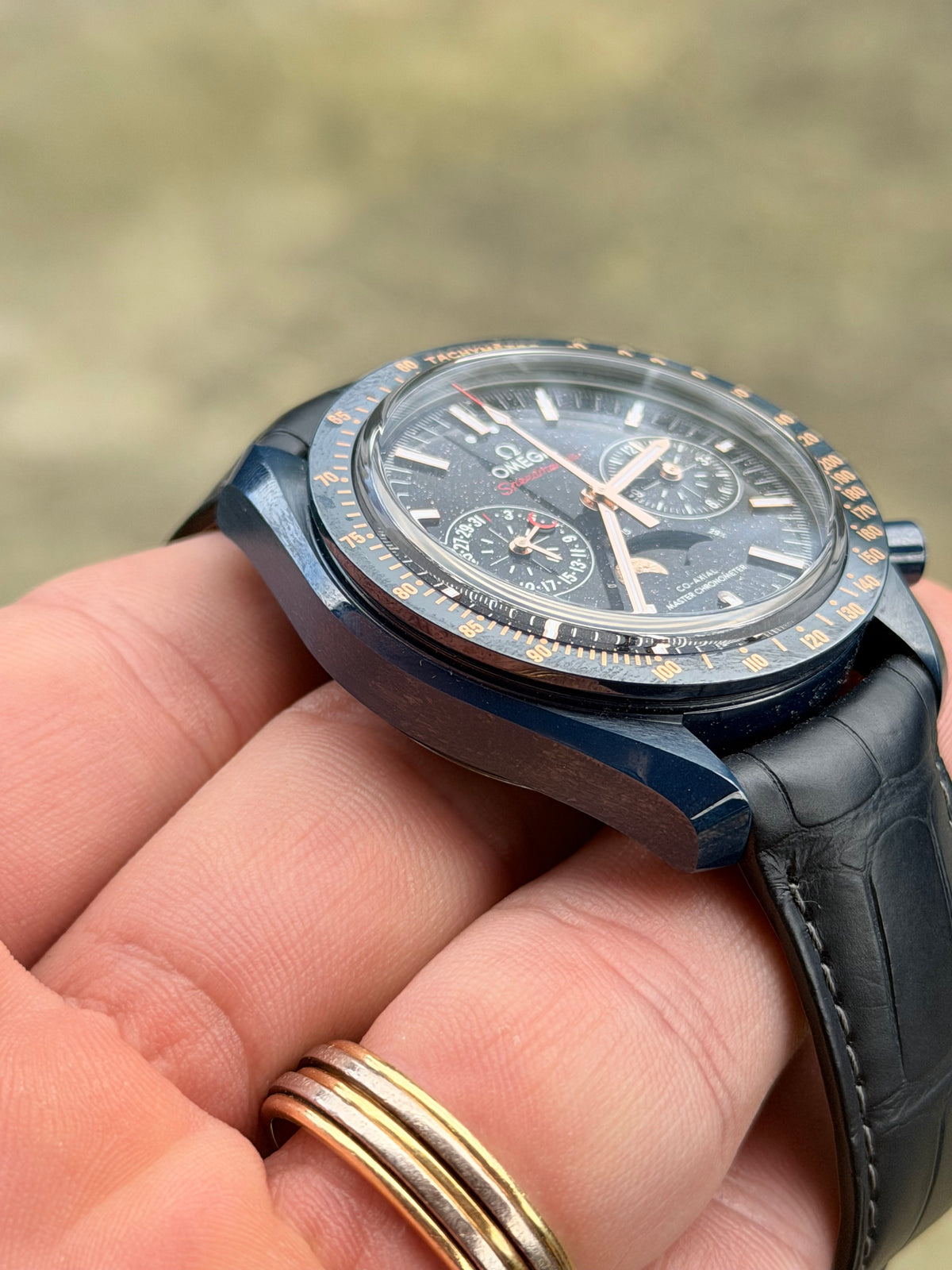 2025 Omega Speedmaster Blue Side of the Moon | Moonphase | Like New