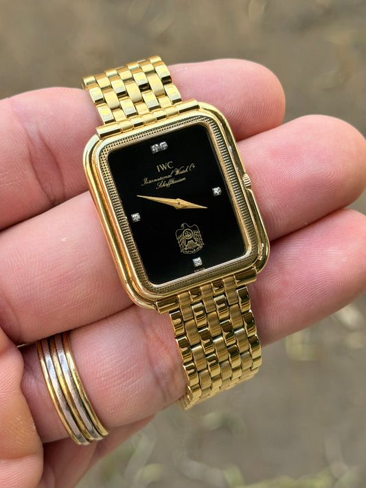 1981 IWC | Ref. 2080 | Onyx Diamond Dial | 18K Yellow Gold | UAE Dial | Fresh Service