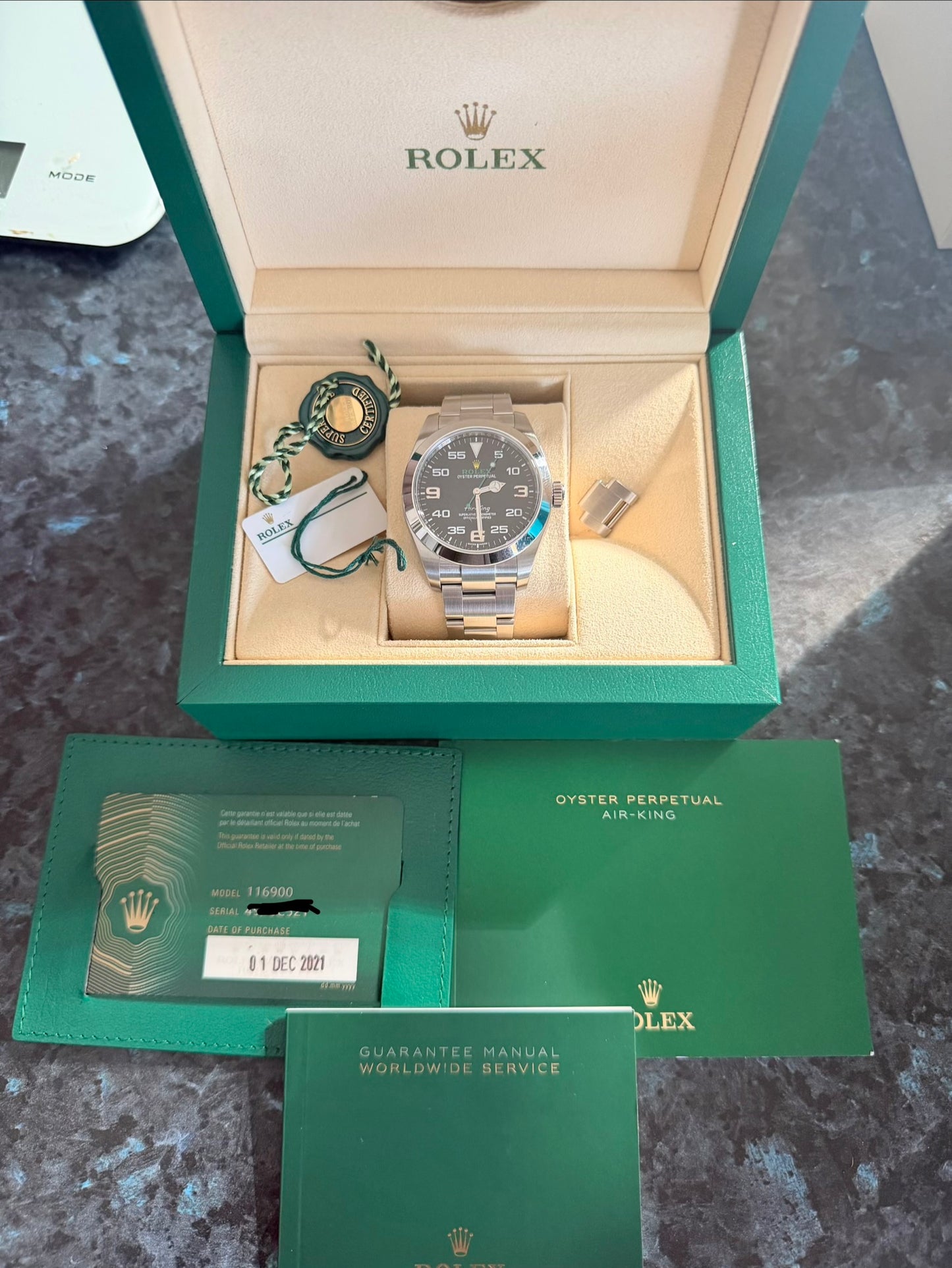 Dec 2021 Rolex Air-King | Full Set | Mint | 116900