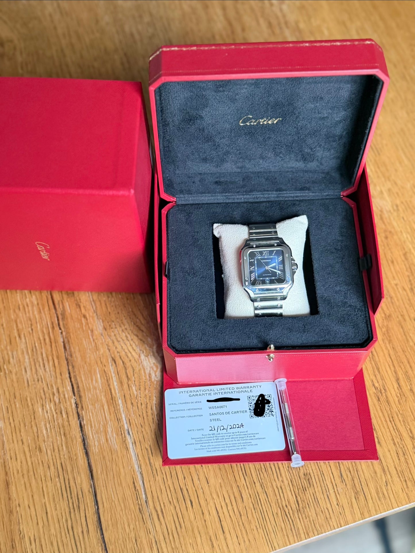 2024 Cartier Santos Large | Blue Dial | Full Set | WSSA0071